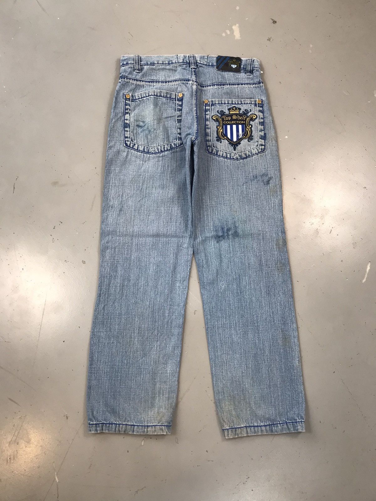 JNCO × Southpole × Vintage Vintage top shield big logo blue stitch baggyfit denim Size US 34 / EU 50 - 6 Thumbnail