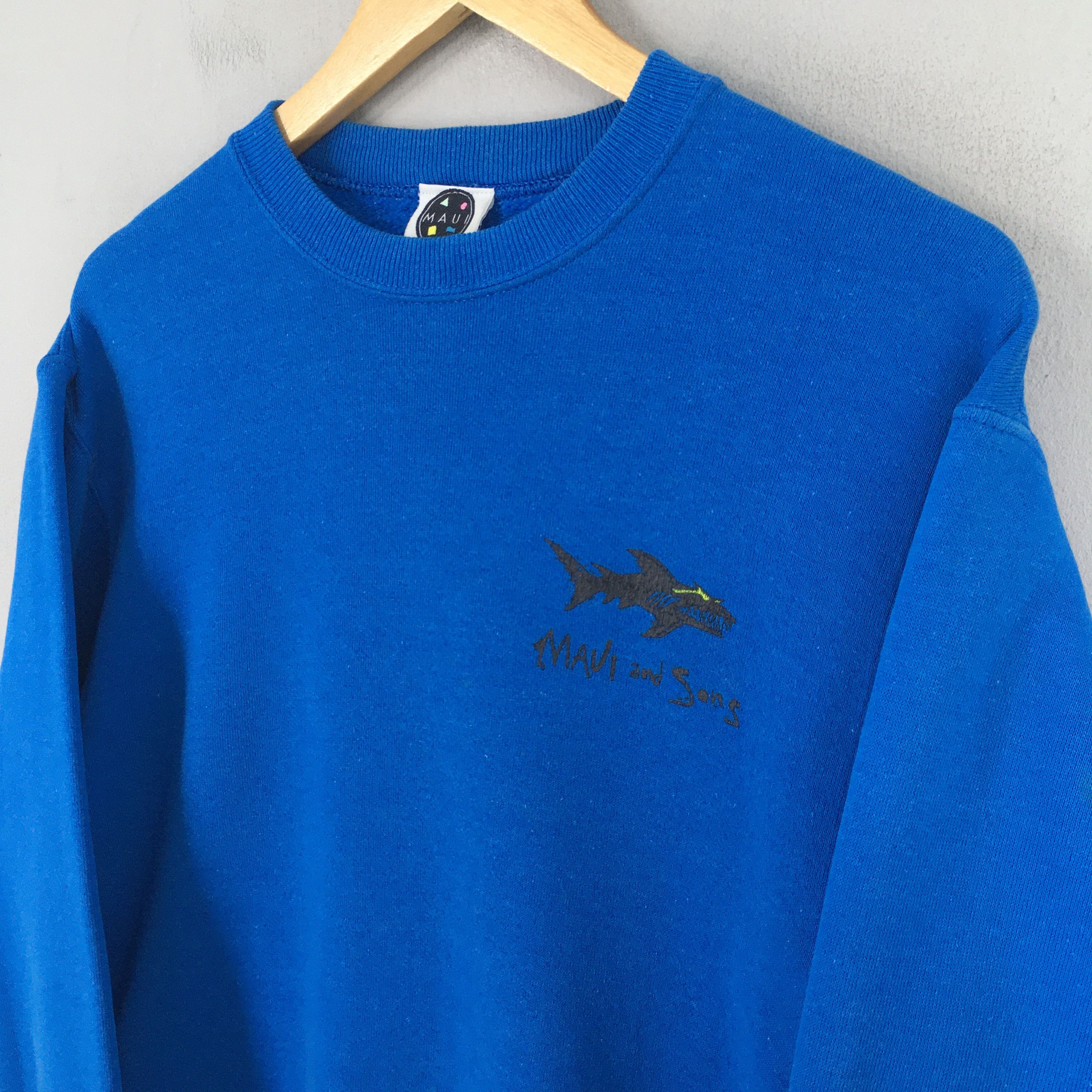 Maui and Sons × Vintage Vintage 90's Maui & Sons Blue Sweatshirt Small Size US S / EU 44-46 / 1 - 3 Thumbnail