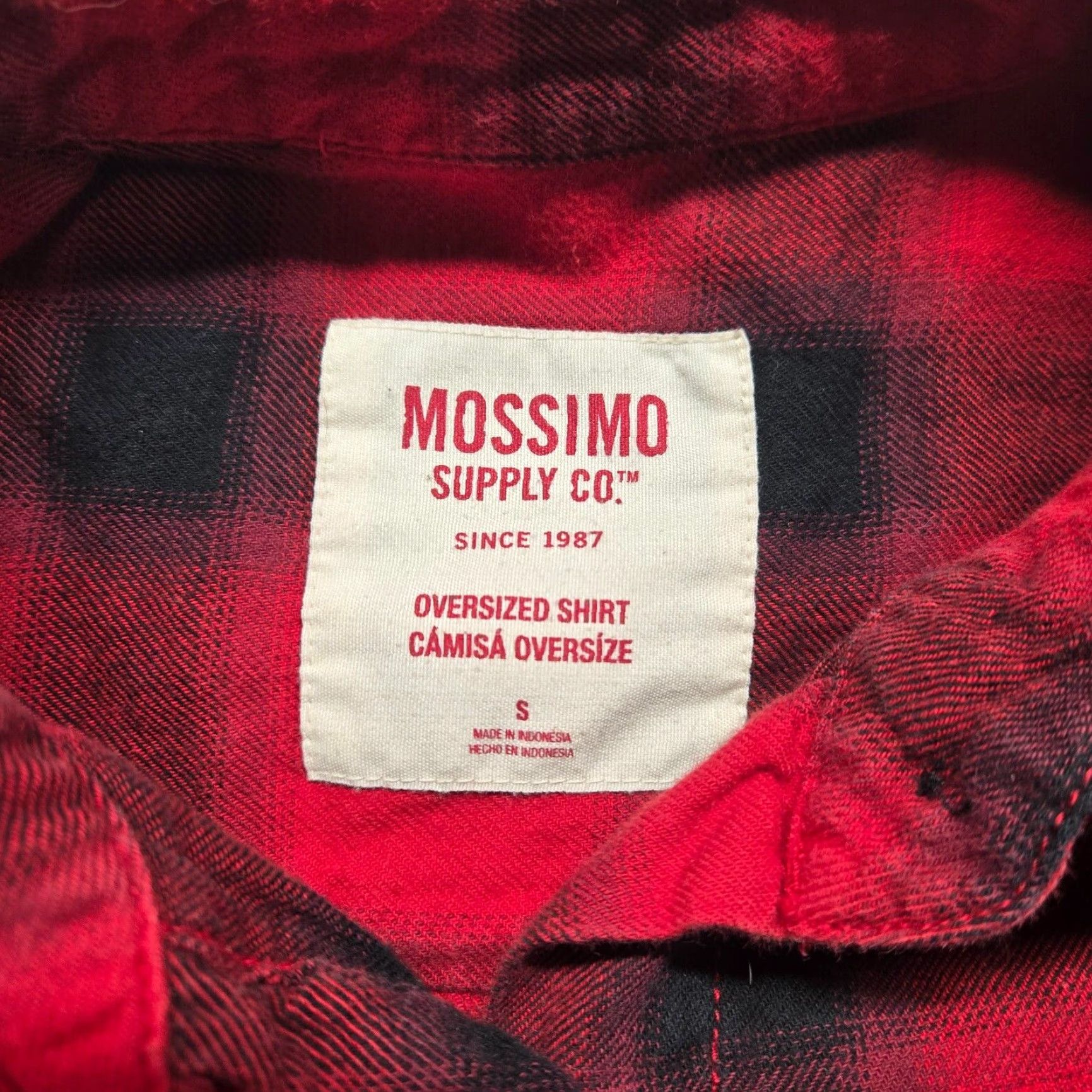 Mossimo Mossimo Supply Co Shirt Over Size Plaid Flannel Adult Men's Size S Small Red Cotton Button-Up Size S / US 4 / IT 40 - 3 Thumbnail