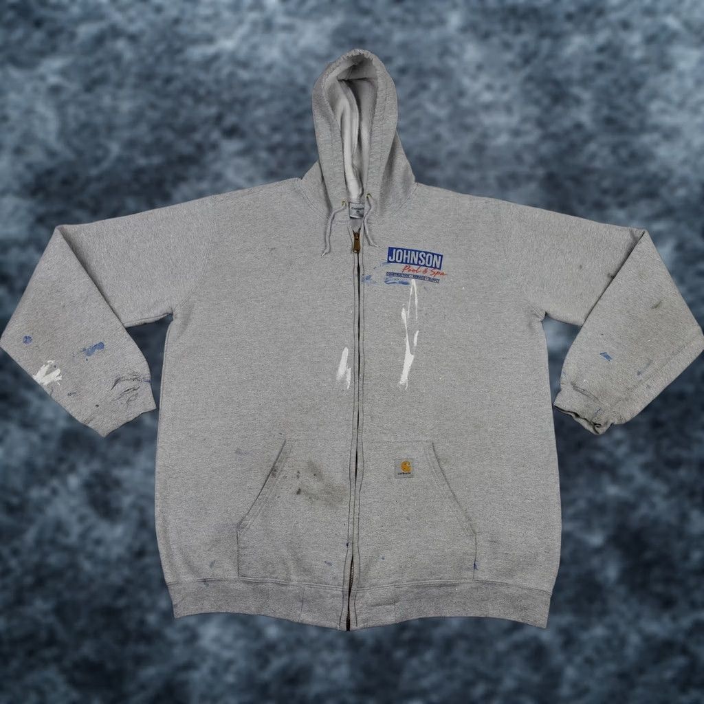 Carhartt Carhartt Hoodie Mens XLT Gray Full Zip Work Sweatshirt Pockets Logo VT Size US XL / EU 56 / 4 - 1 Thumbnail