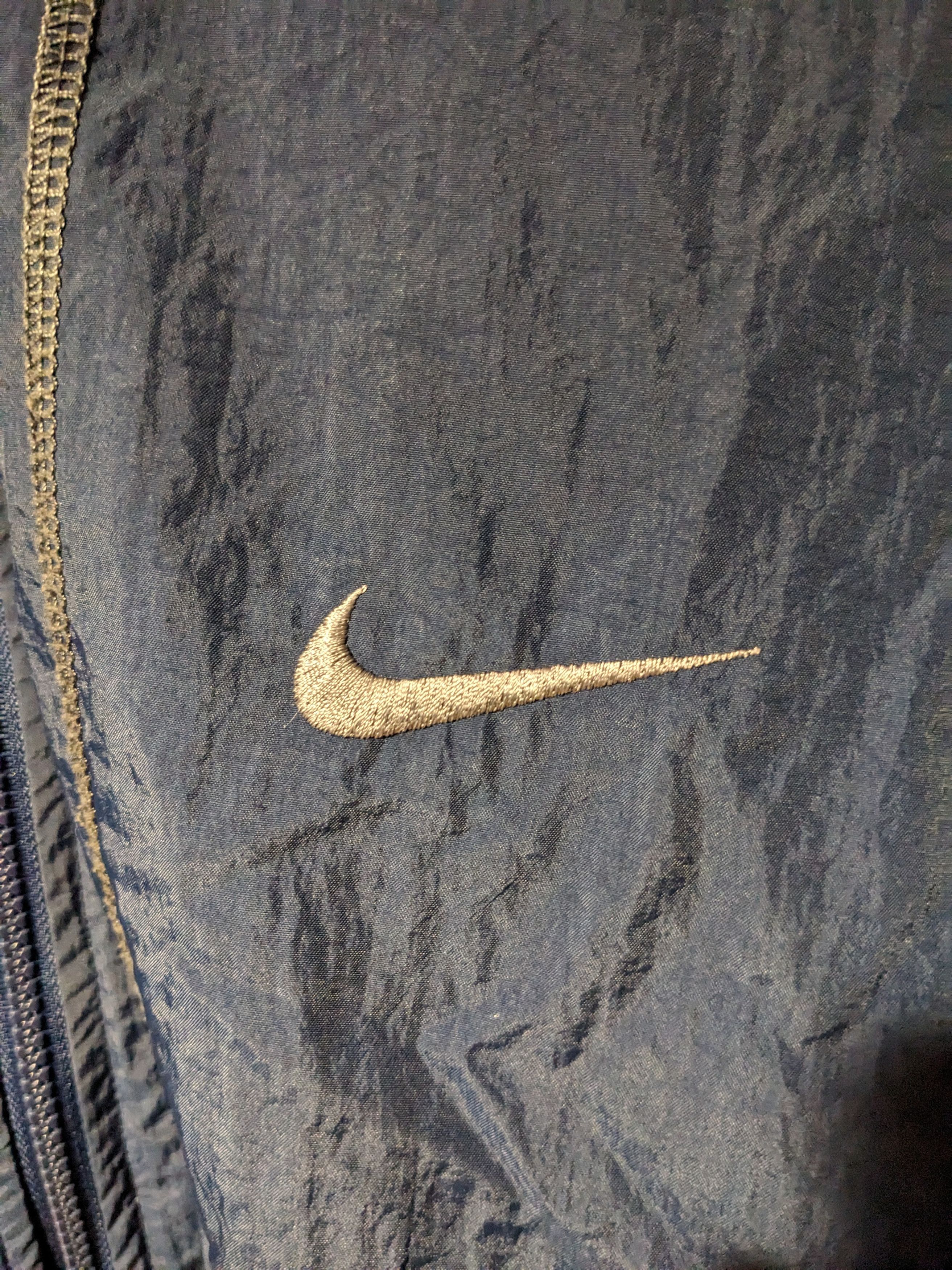 Nike × Vintage Vintage 90s Nike Big Swoosh Blue X-Large Jacket Size US XL / EU 56 / 4 - 4 Thumbnail