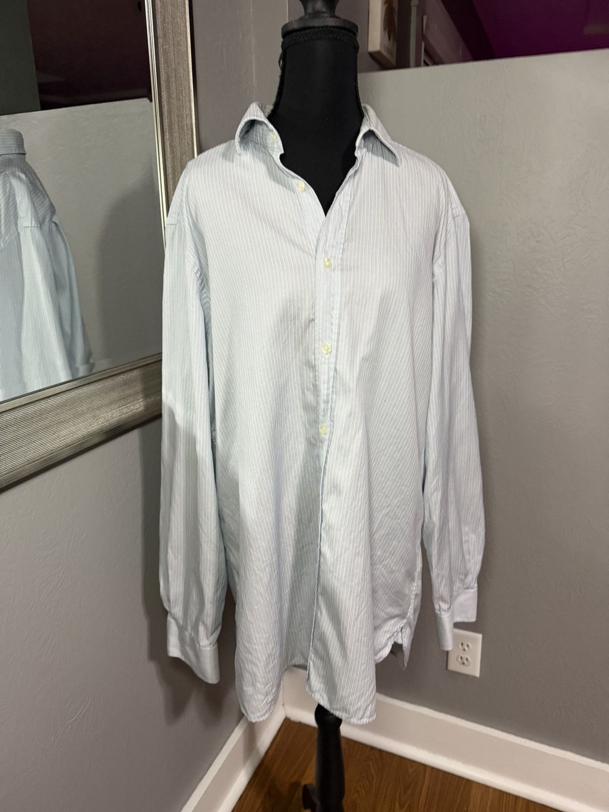 Burberry Burberry Striped Oxford Button Down Dress Shirt Size 16 1/2 Size US L / EU 52-54 / 3 - 1 Thumbnail