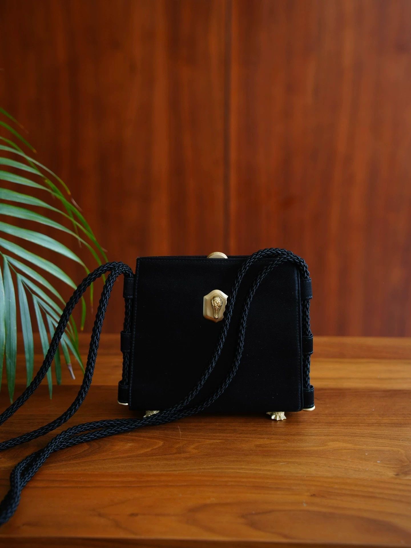Other BKC Vintage Black Gold Satin Crocodile Crossbody Bag 1990-91 Size ONE SIZE - 1 Thumbnail