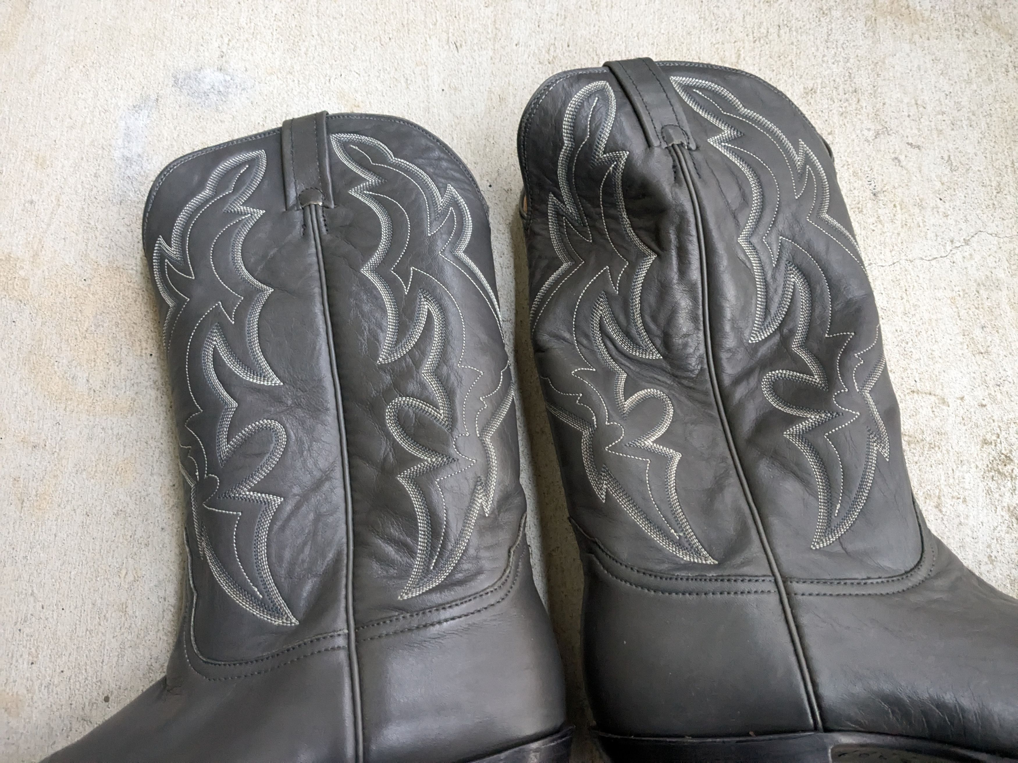 Nocona Nocona Cowboy Boots Gray 11.5 D Leather USA Black Size US 11.5 / EU 44-45 - 7 Thumbnail