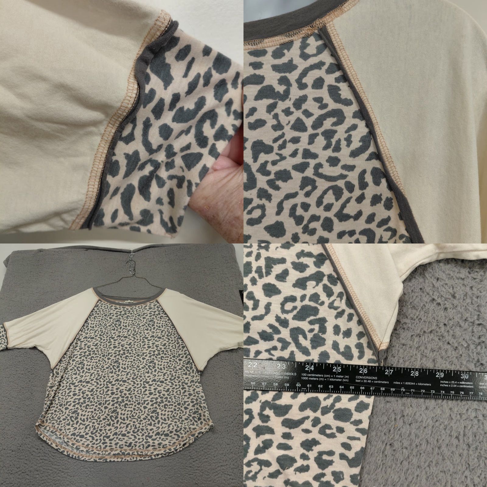 Vintage Jodifl Shirt Womens 1X Beige Leopard Print Blouse 3/4 Sleeve Top Mom Casual Autumn Western Womens Size XL / US 12-14 / IT 48-50 - 8 Thumbnail