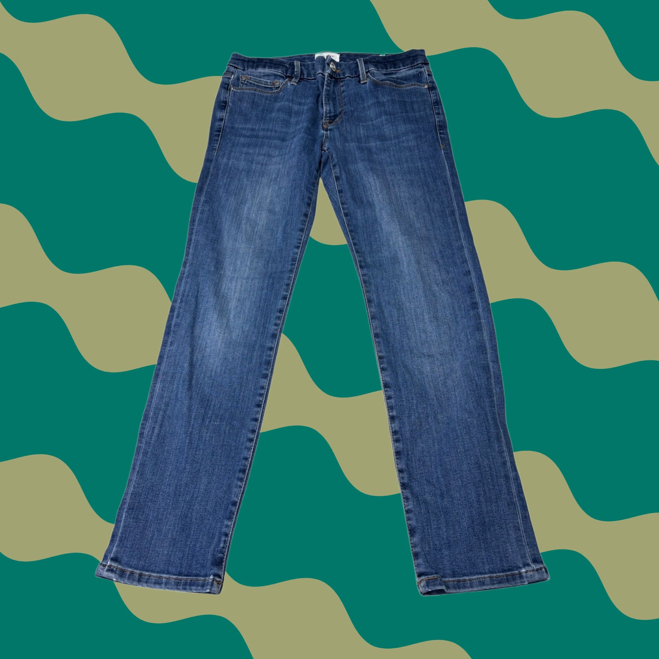 Frame FRAME Le Garcon Slim Boyfriend Jeans Blue LGJW865 W27 L28 Size 24" / US 00 / IT 34 - 1 Thumbnail