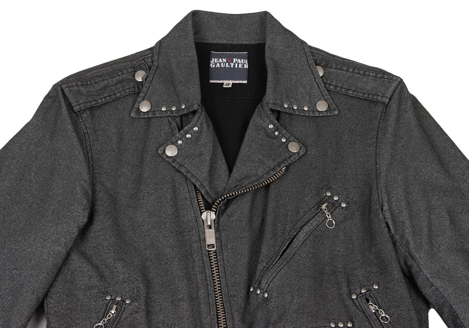 Jean Paul Gaultier Gray Suede Cotton Rider Jacket Size 48 Size US M / EU 48-50 / 2 - 2 Thumbnail