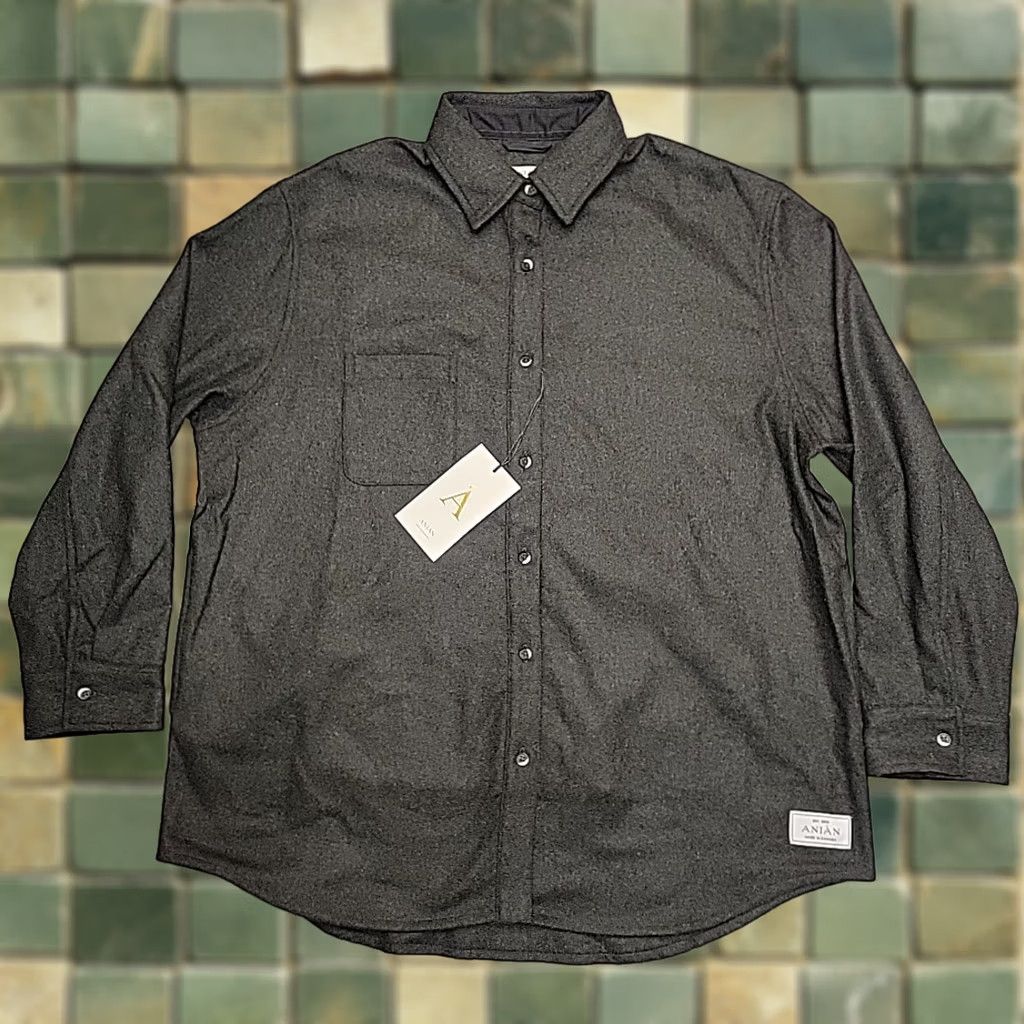 Olive VINTAGE Anian Shirt Womens 2XL Olive Wool Melton Made in Canada Button-Up Long Sleeve Size XXL / US 16-18 / IT 52-54 - 1 Thumbnail