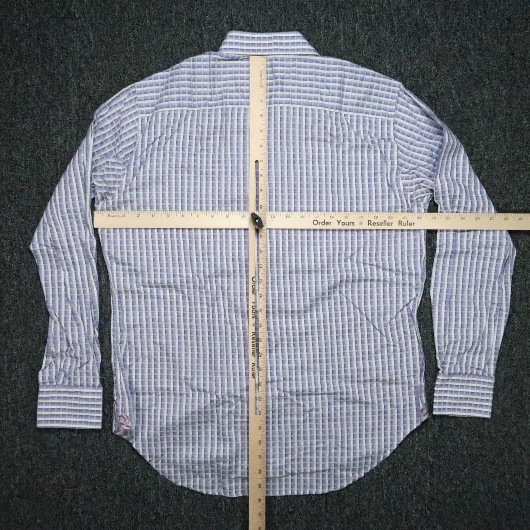 Robert Graham Robert Graham Shirt Men Medium Purple White Check Flip Cuff Long Sleeve Button Size US M / EU 48-50 / 2 - 5 Thumbnail
