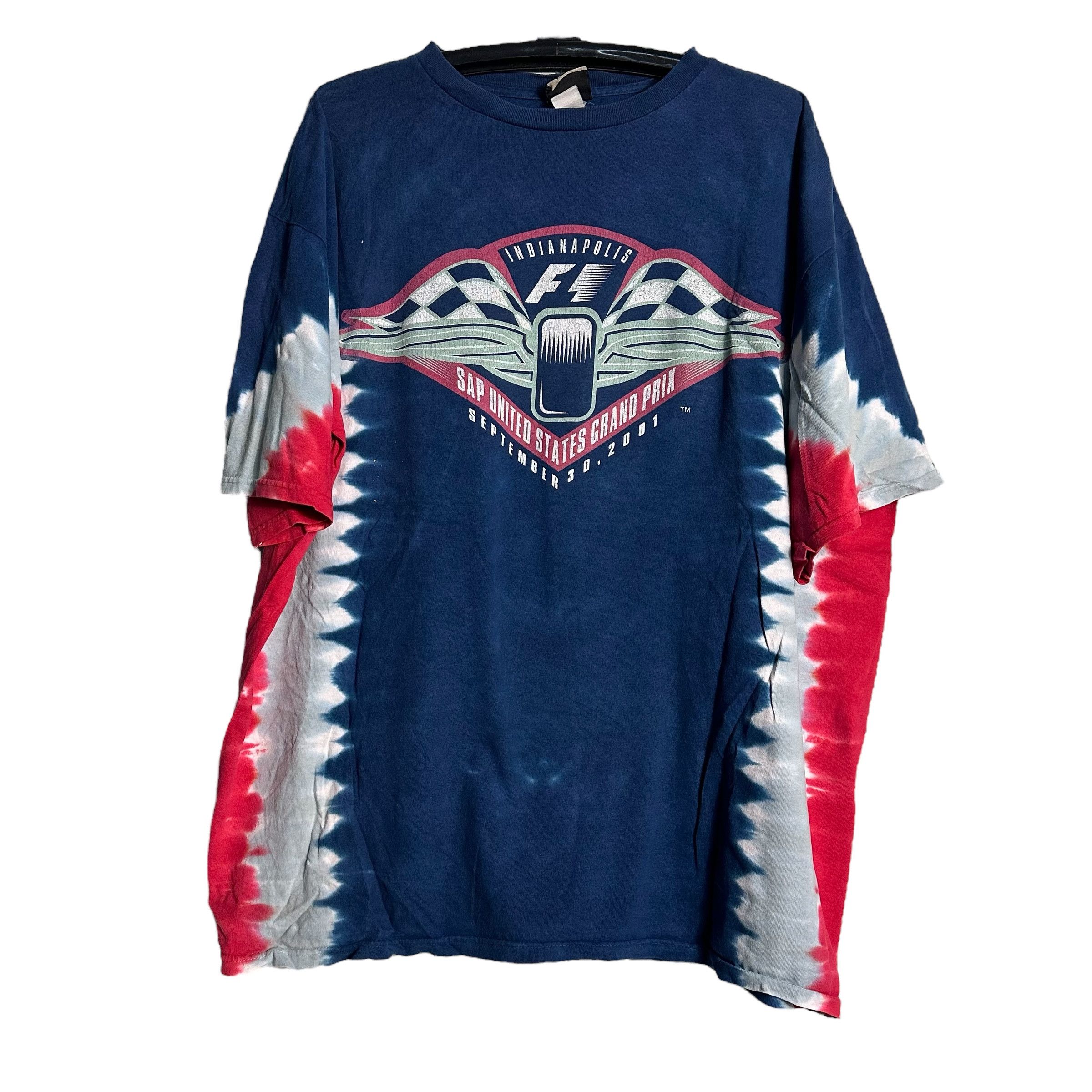 Liquid Blue 🔥RARE🔥Vintage Indianapolis F1 Grand Prix Tie Dye T-shirt Size US XL / EU 56 / 4 - 1 Thumbnail