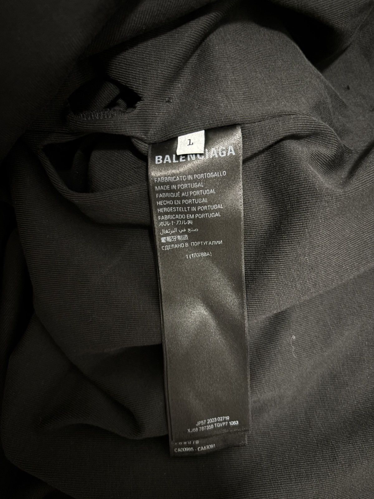 Balenciaga Black Antwerpen Distressed Inside Out Tee Size US M / EU 48-50 / 2 - 5 Thumbnail
