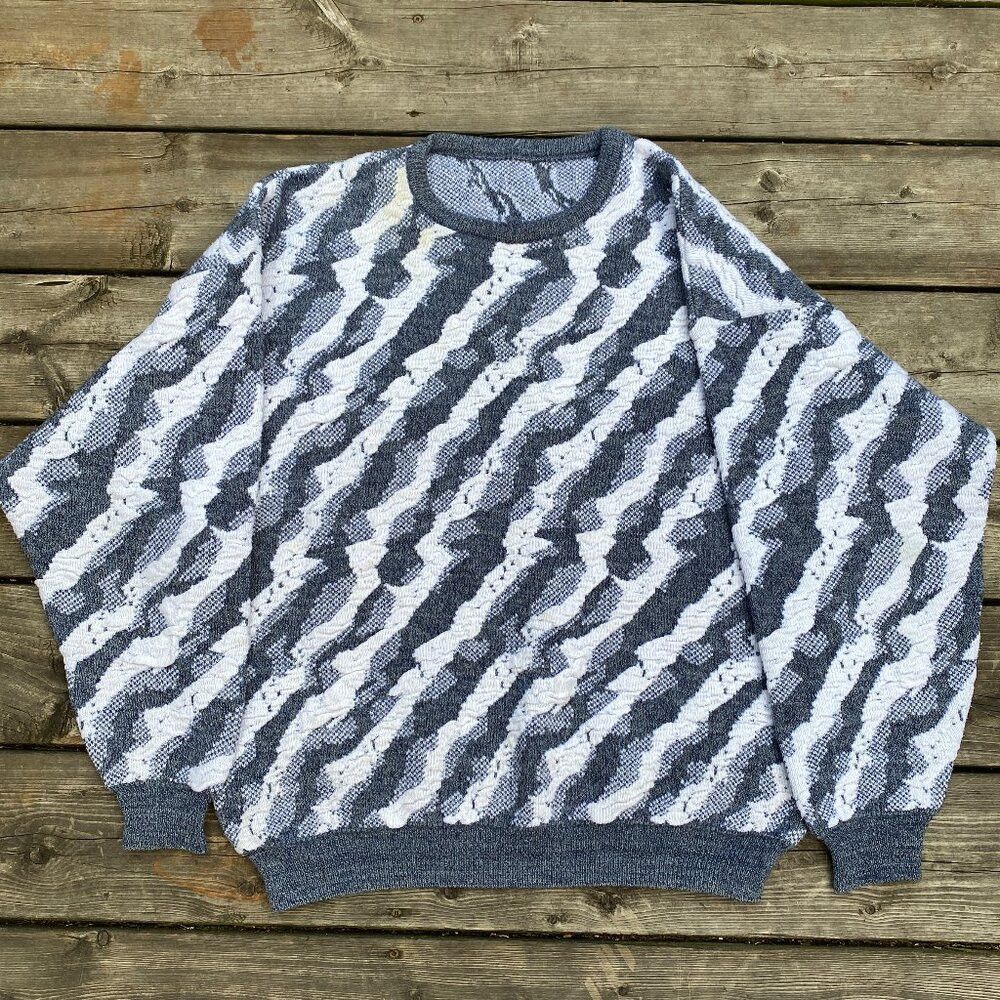 Coogi × Vintage Vintage 90s Coogi Style 3D Knit Sweater Medium Size US M / EU 48-50 / 2 - 1 Thumbnail