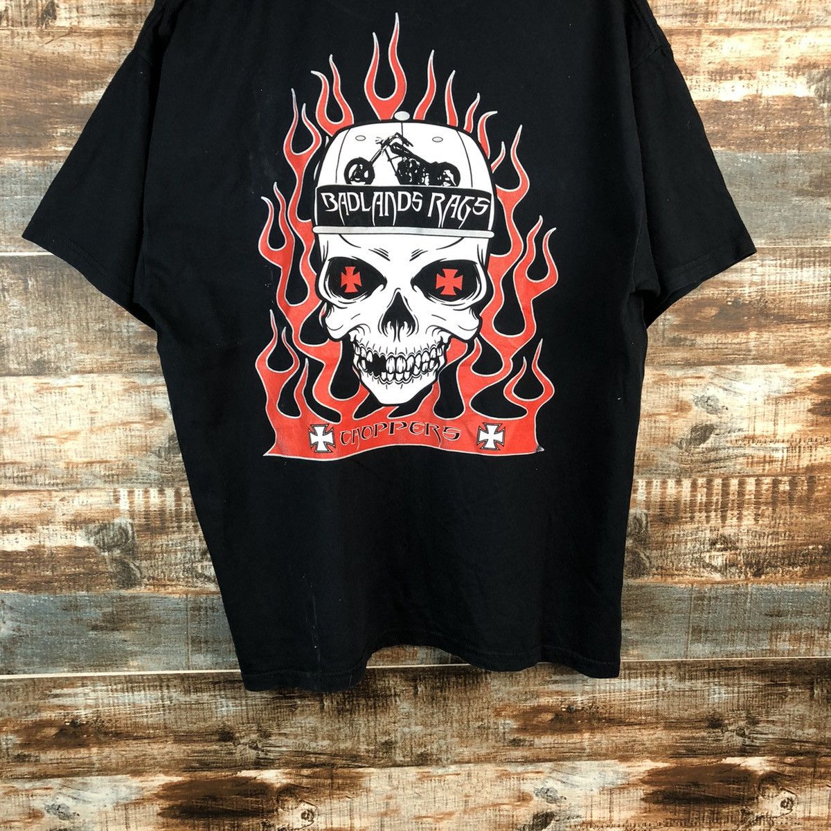 Vintage Badlands skull Dark Blue T-Shirt #A2594 Size US XL / EU 56 / 4 - 3 Thumbnail