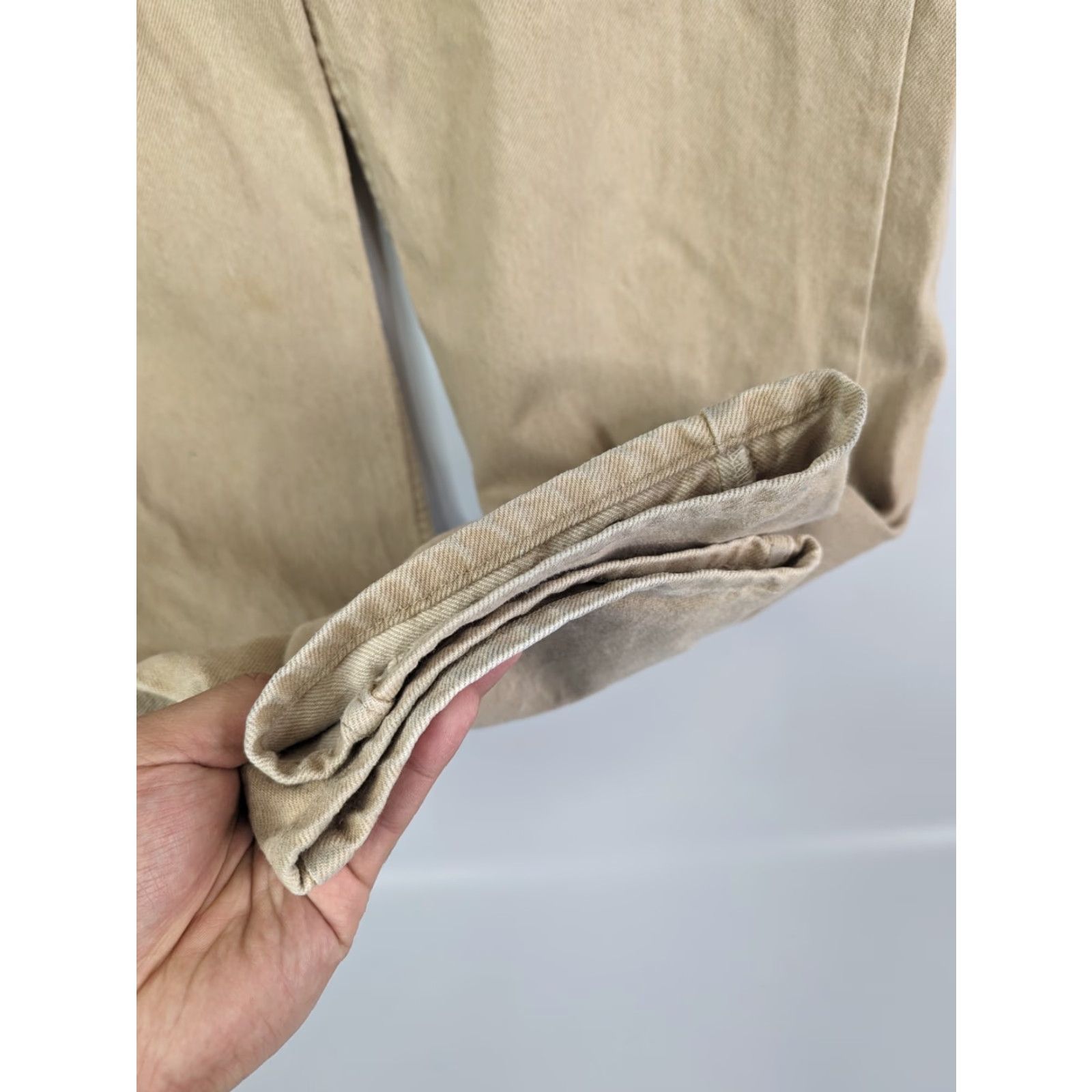 Levi's VINTAGE Levi's 550 Orange Tab Relaxed Fit Beige Denim Jeans 38x32 (Actual 36x32) Mens Jeans Beige Cotton Denim 550 Classic 90s Style Package?? Size US 36 / EU 52 - 4 Thumbnail