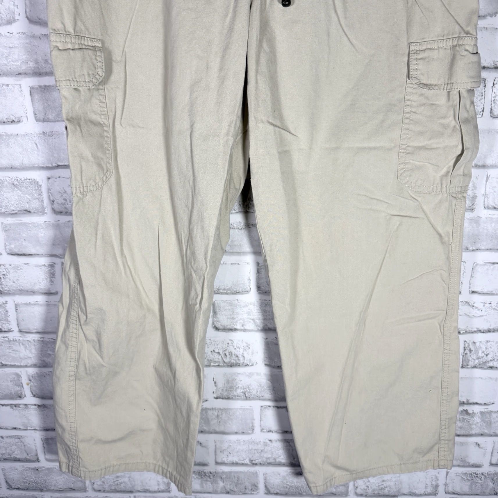 Vintage SANTORYO Unisex Cargo Pants 100% Cotton Beige Drawstring 38x26 Size US 38 / EU 54 - 3 Thumbnail