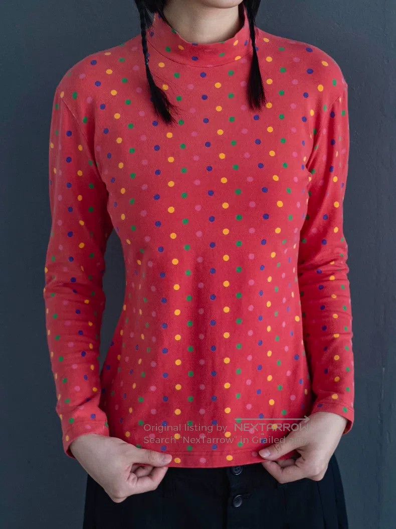 Kenzo Kenzo Coral pink polka dot stretch top Size M / US 6-8 / IT 42-44 - 5 Thumbnail