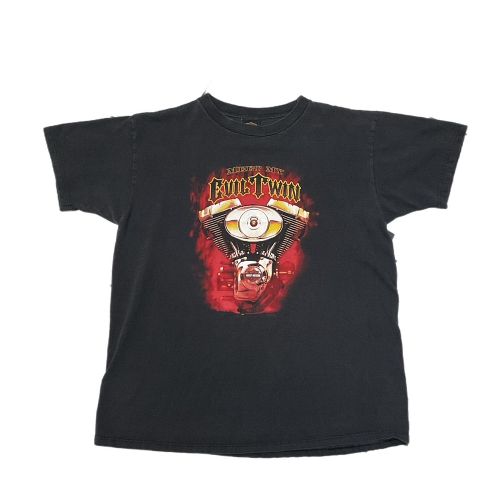 Harley Davidson 2000s Harley Davidson “Meet My Twin” Graphic T-Shirt Size US XL / EU 56 / 4 - 1 Thumbnail
