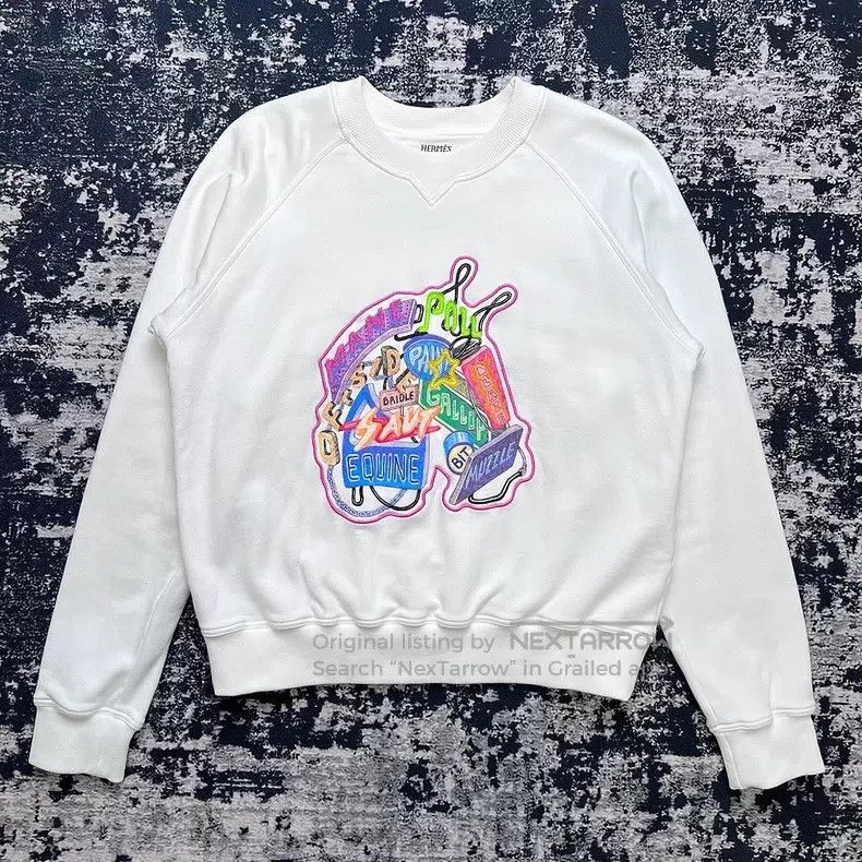 Hermes Hermes Colorful Letter Embroidered Sweatshirt Size S / US 4 / IT 40 - 1 Thumbnail