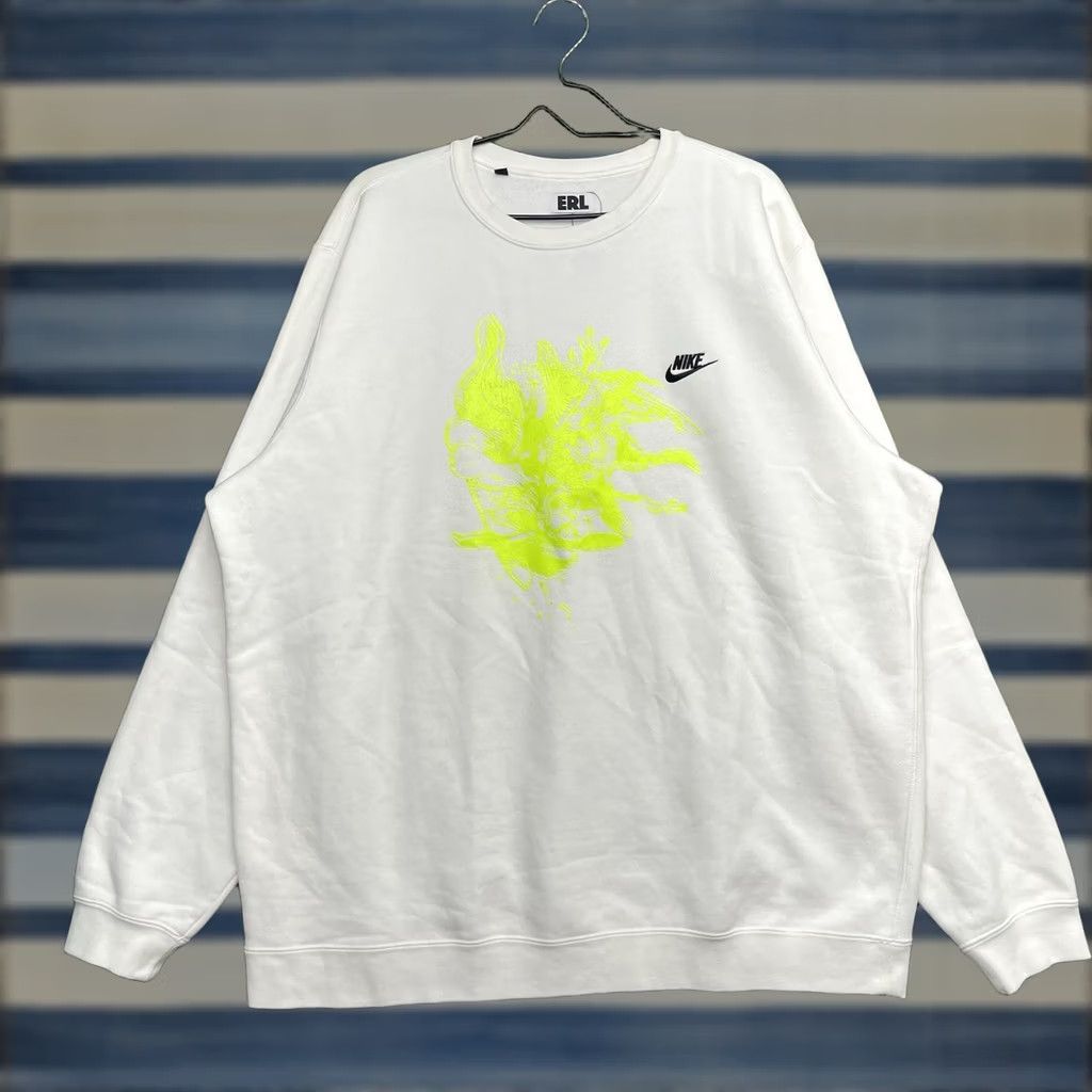 Nike Nike ERL Sweatshirt Mens 2XL Fluo Green Logo Crewneck Collab y2k NWT Size US XXL / EU 58 / 5 - 1 Thumbnail