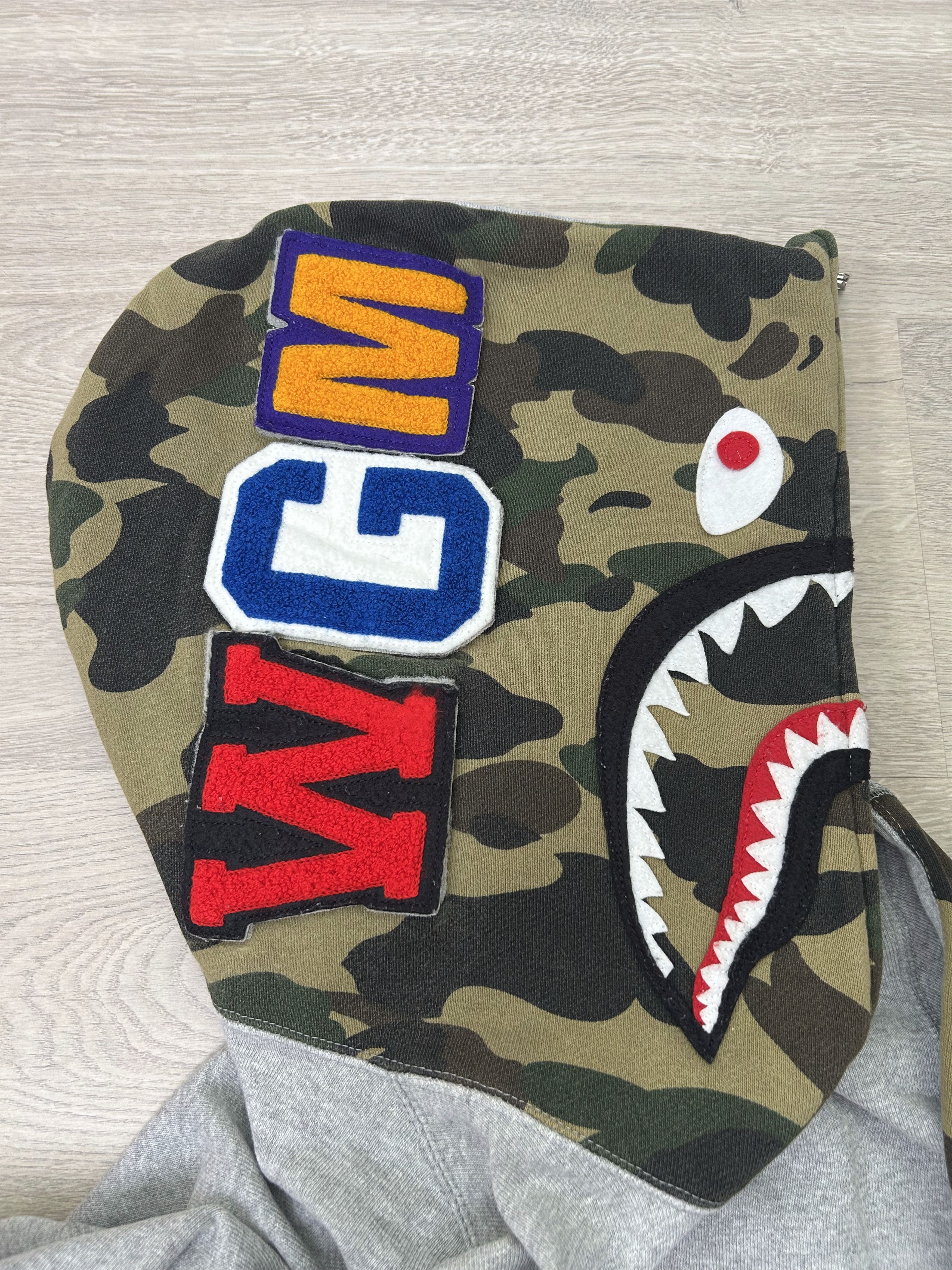Bape BAPE Grey x 1st Camo Shark Full Zip Hoodie [Size M] Size US M / EU 48-50 / 2 - 8 Thumbnail