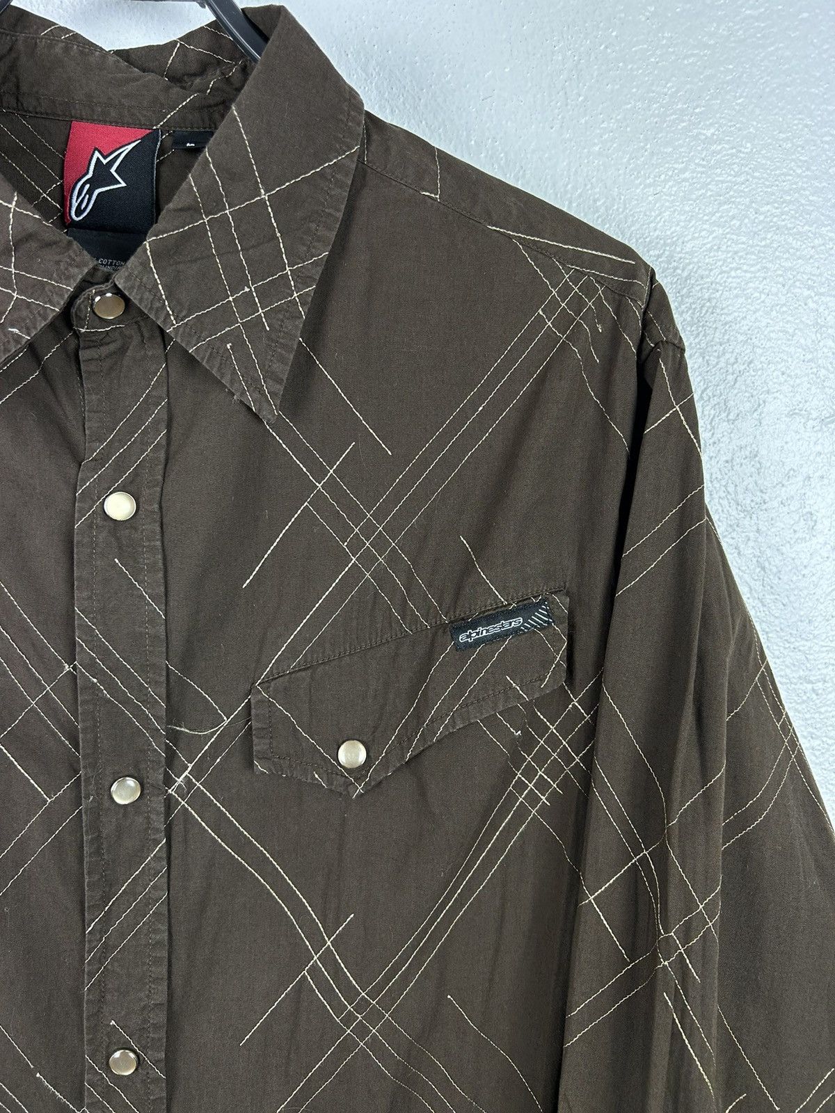 Alpinestars Vintage Alpinestars Striped Embroidery Long Sleeve Shirt Size US L / EU 52-54 / 3 - 2 Thumbnail