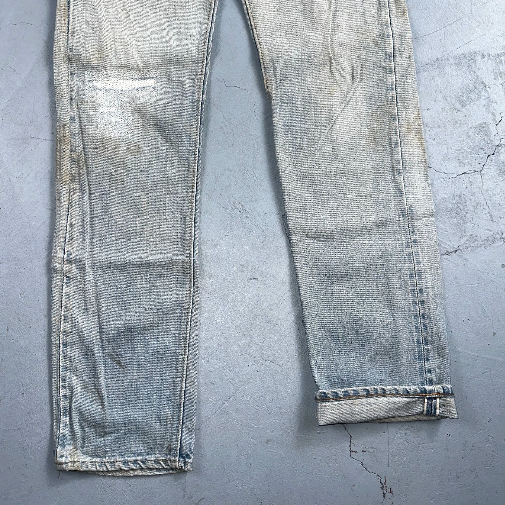 Levi's VINTAGE Levis 505 VTG 70s SS Redline Selvedge USA XX Jeans Light Wash Talon 29x34 Size US 29 - 3 Thumbnail