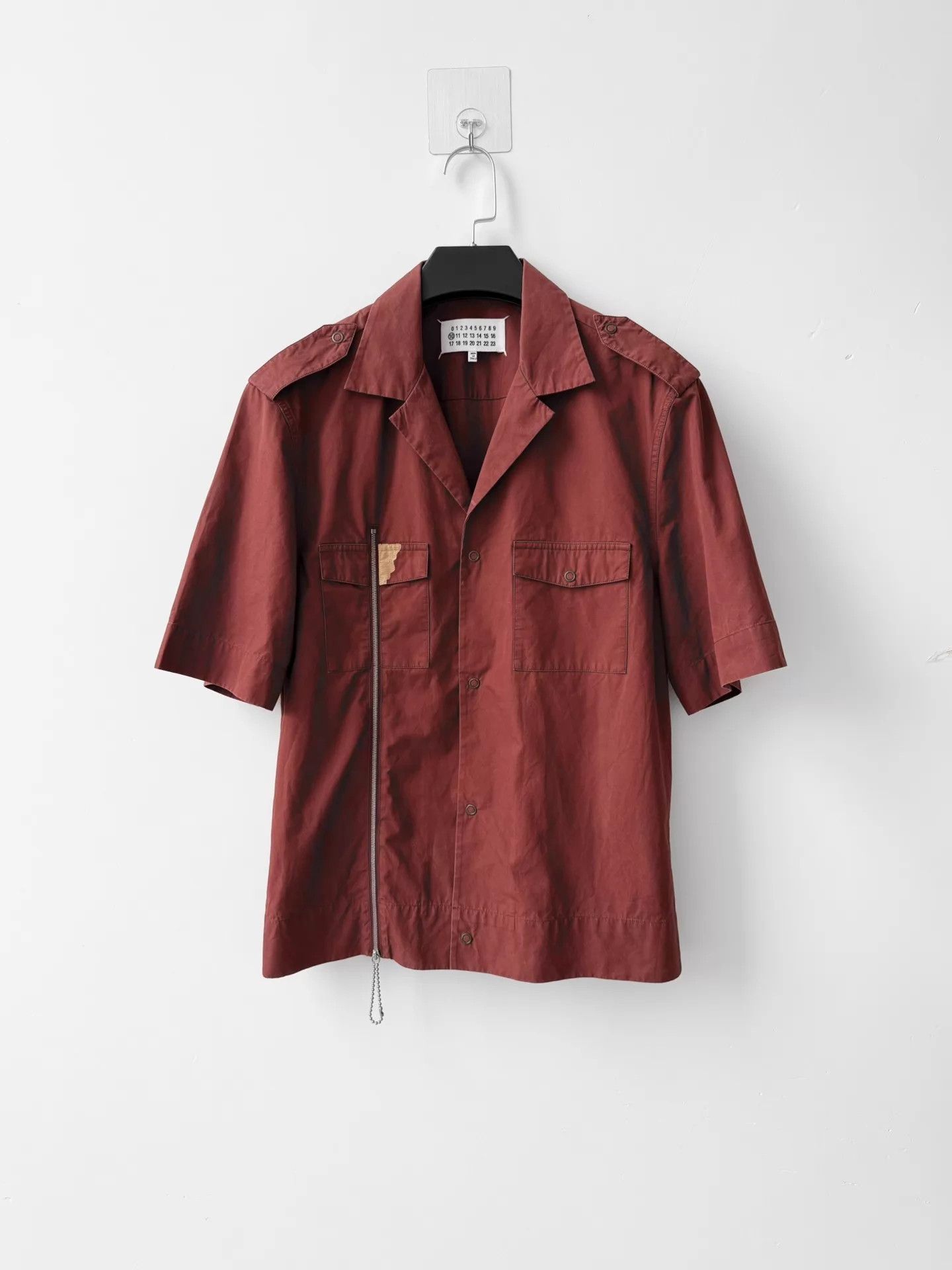 Maison Margiela Maison Margiela S/S16 Cuban Collar Zipper Shirt Dirty 48 Size US M / EU 48-50 / 2 - 1 Thumbnail