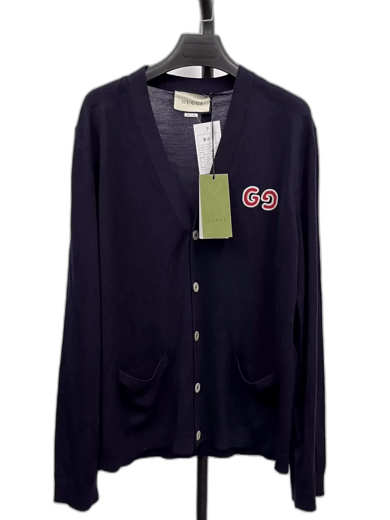 Gucci GUCCI GG Embroidered VNeck Long Sleeve Knitwear-2505 Size US XL / EU 56 / 4 - 1 Thumbnail