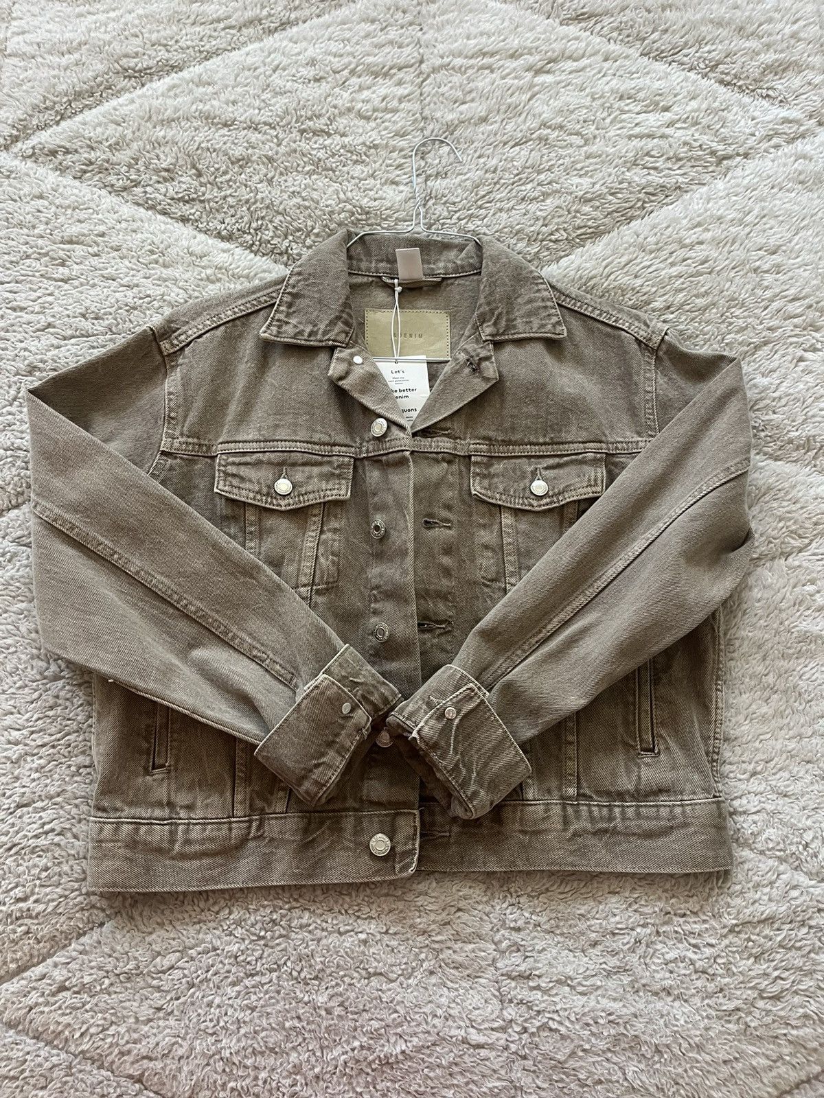 Vintage Beige jean jacket Size S / US 4 / IT 40 - 1 Thumbnail