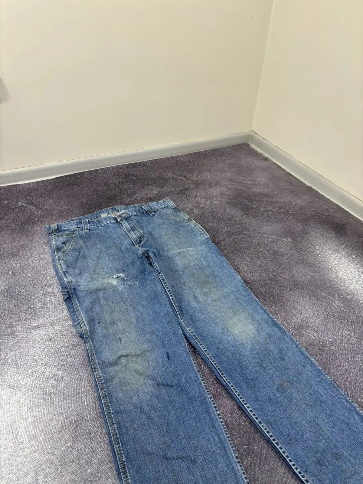 Carhartt × Vintage Vintage Carhartt Hype Blue USA Denim Relaxed Fit Jeans Size US 36 / EU 52 - 9 Thumbnail