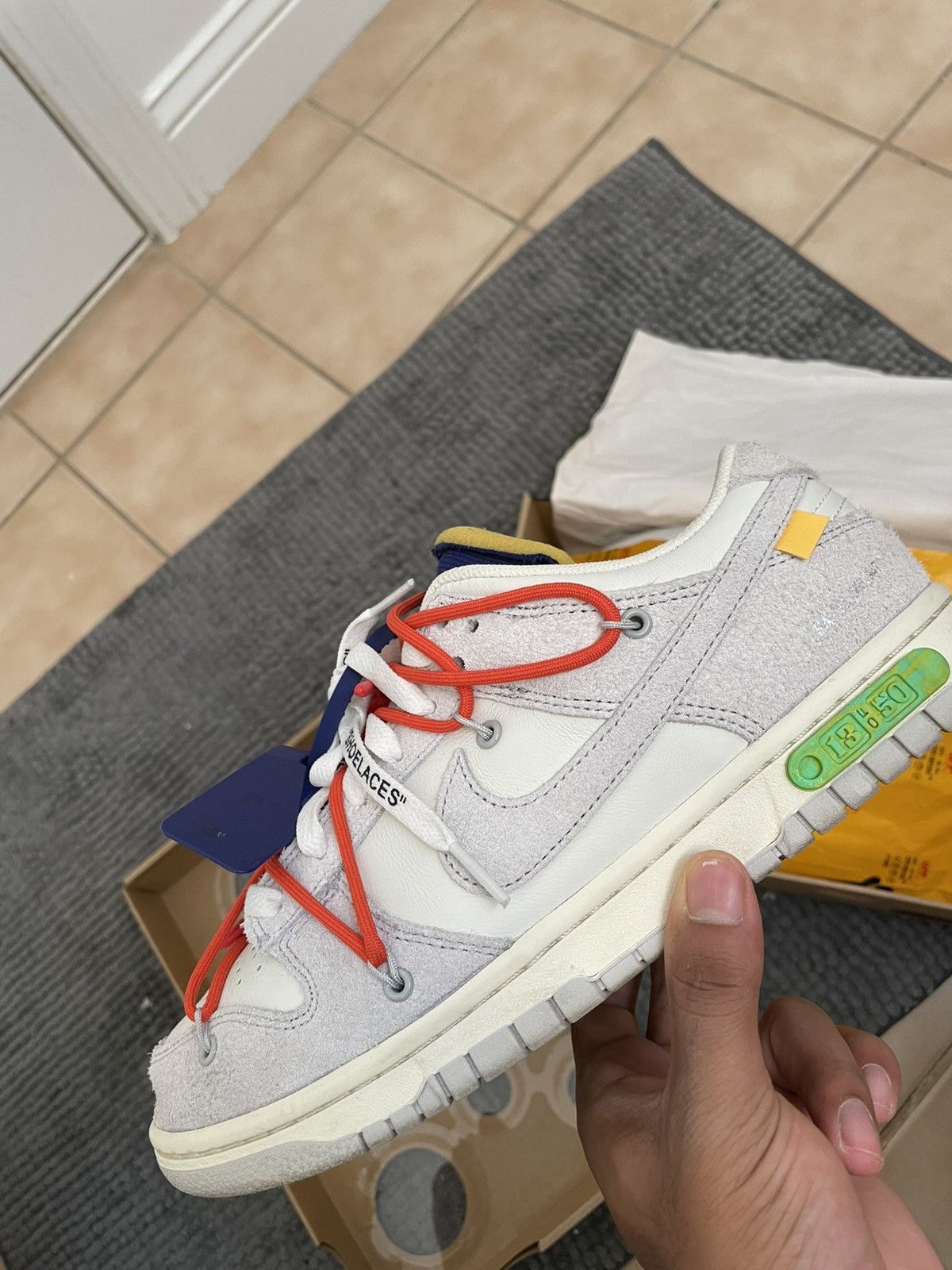 Nike × Off-White Off White Nike Dunk Low Lot 13 Size US 8.5 / EU 41-42 - 9 Thumbnail