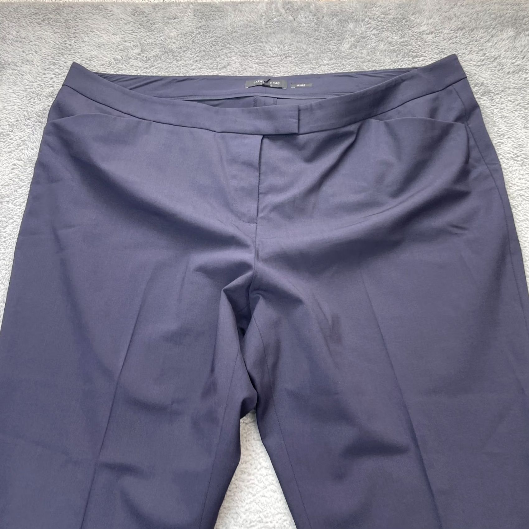 Vintage Lafayette 148 New York Pants Womens 18 Blue Virgin Wool Blend Tapered Leg Dress Pants Named City Preppy 27 in Inseam Womens Size 28" / US 6 / IT 42 - 6 Thumbnail