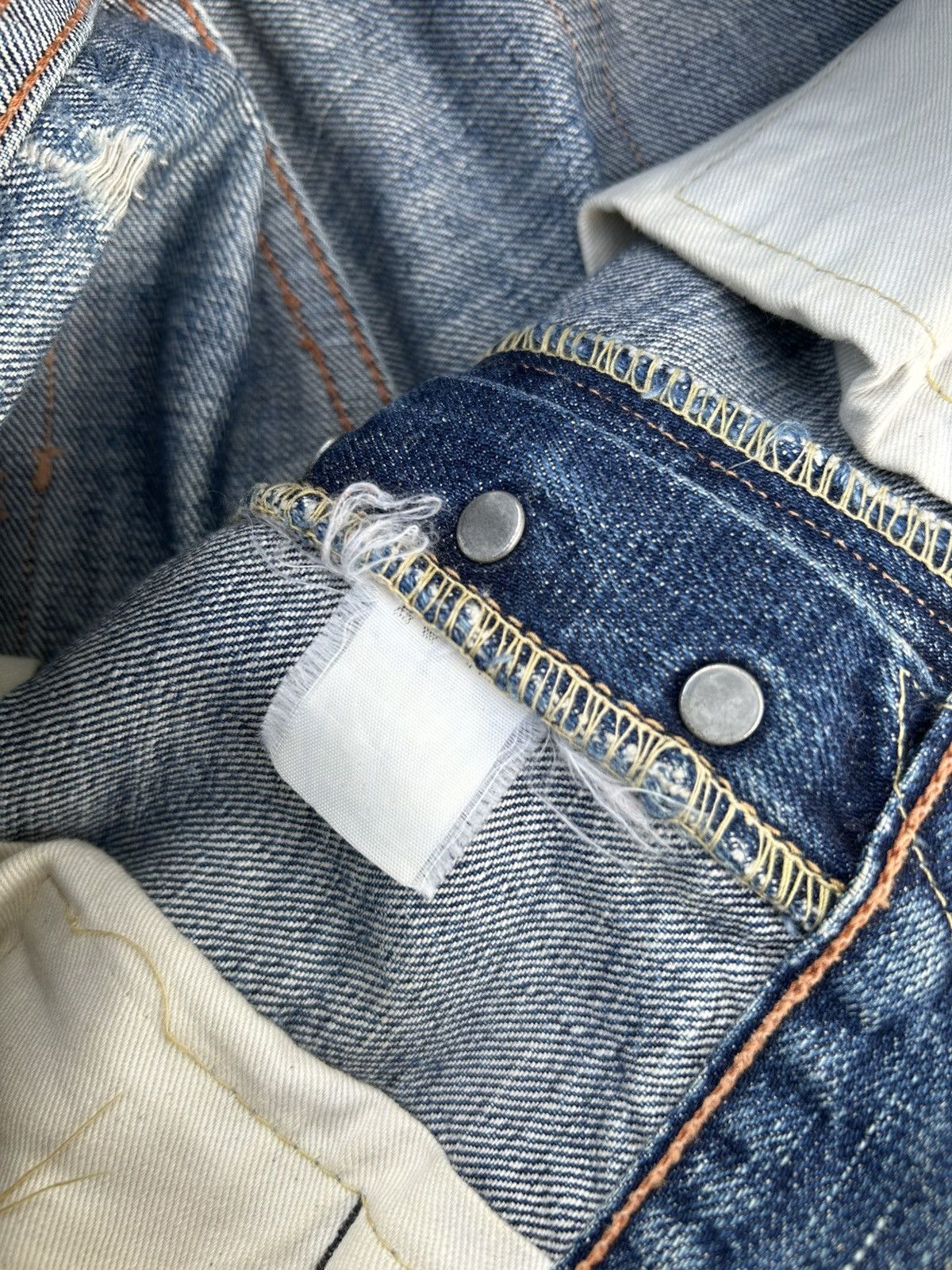 Kapital Vintage Full Count Selvedge Distressed Repair Denim Jeans Size US 30 / EU 46 - 9 Thumbnail