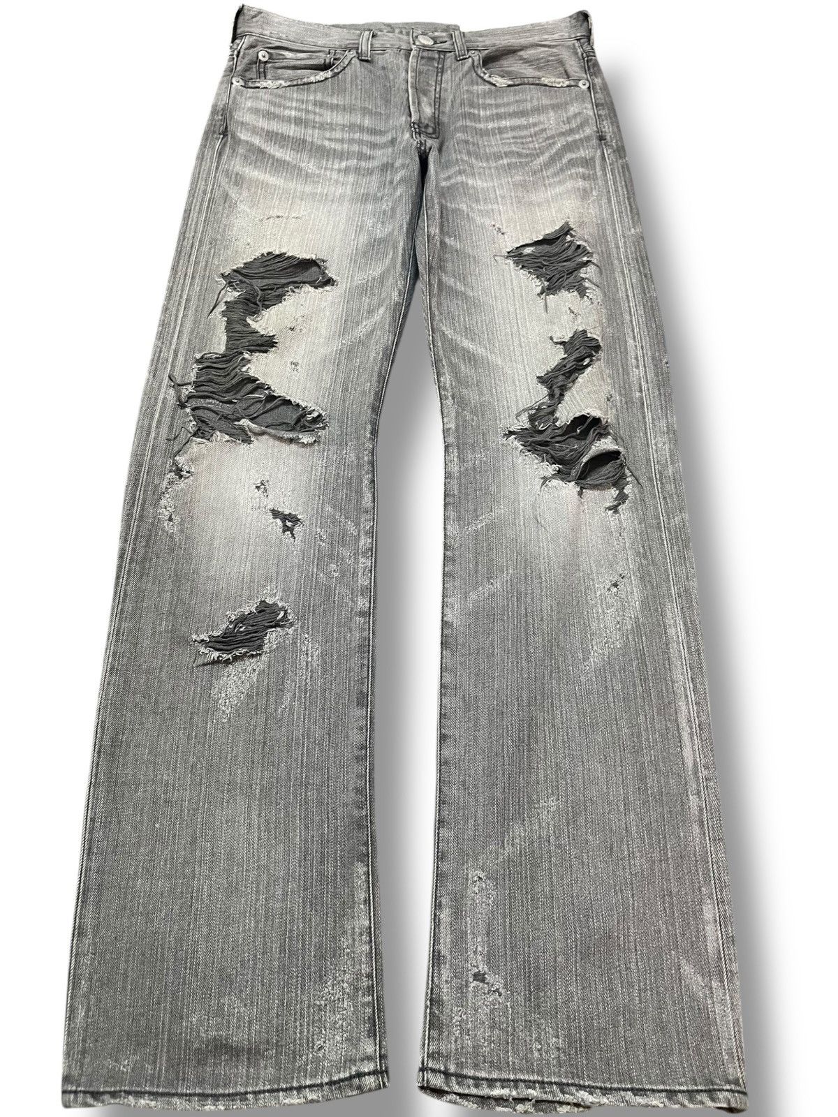 Japanese Brand Vintage Soul Of Freedom Curvy Leg Distressed Denim Size US 32 / EU 48 - 1 Thumbnail
