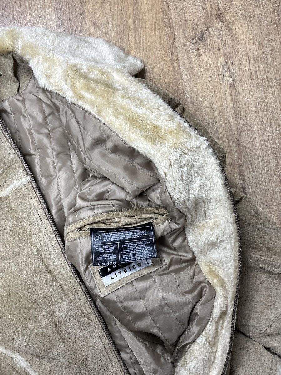 Genuine Leather ➕ vintage 90s genuine leather Sherpa zip jacket Size US L / EU 52-54 / 3 - 6 Thumbnail