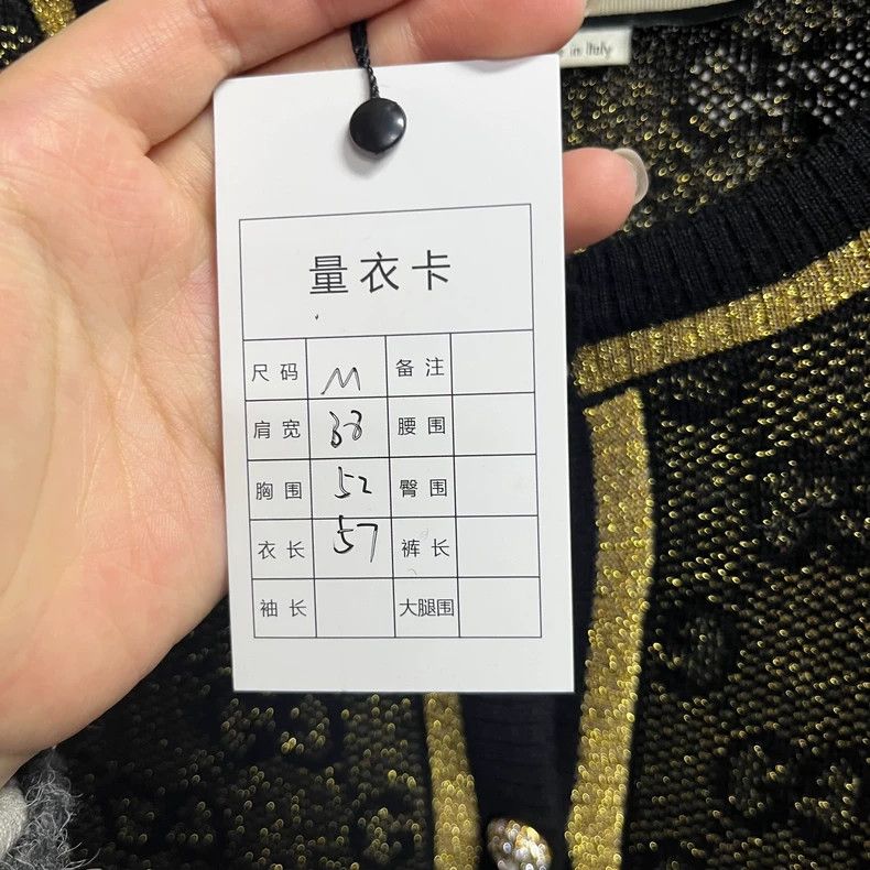 Gucci Gucci Black Swarovski full print pattern logo long-sleeved Size M / US 6-8 / IT 42-44 - 3 Thumbnail