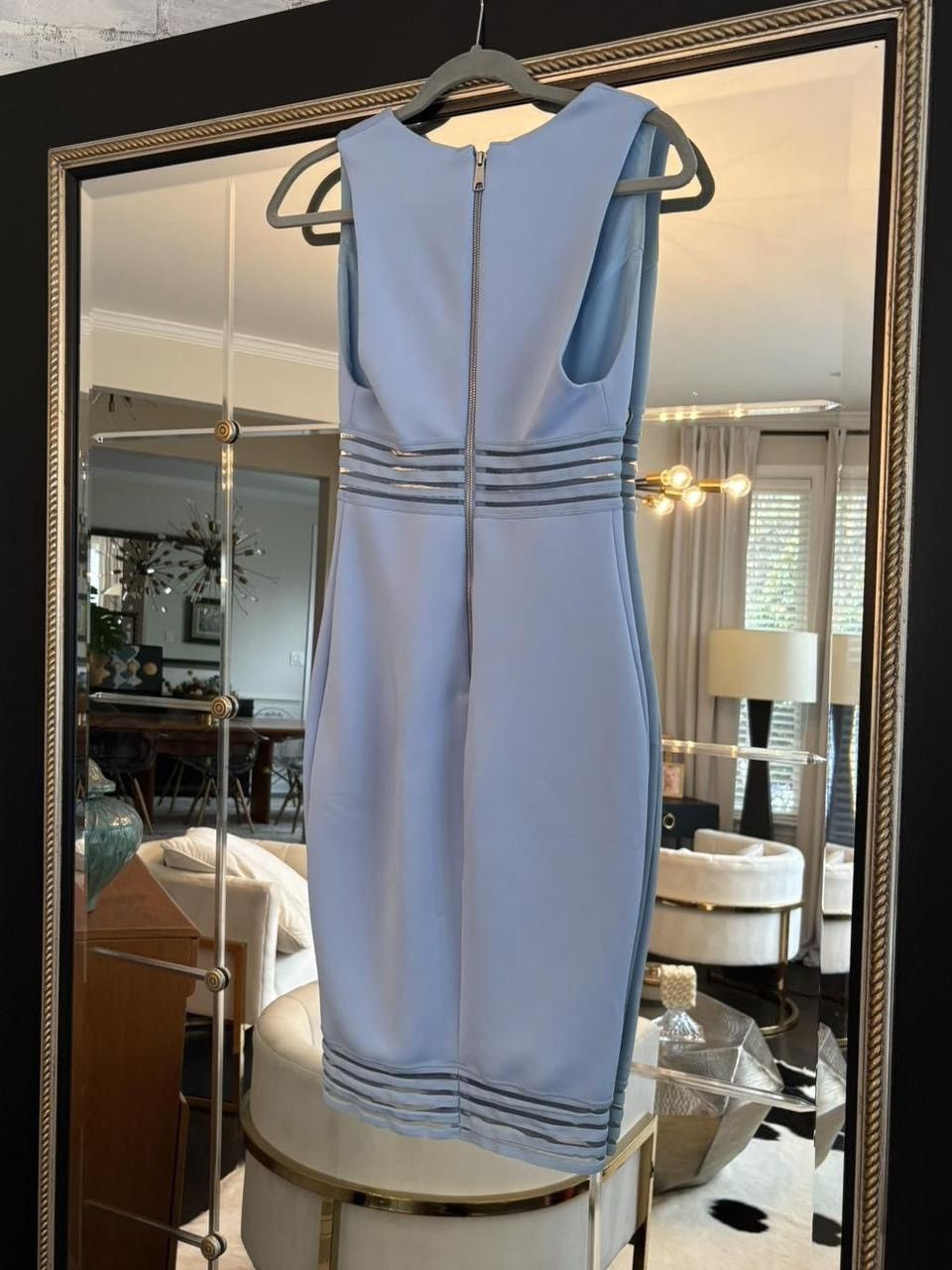 Other Blessed Are The Meek Blue Sleeveless Bodycon Midi Dress Size XS / US 0-2 / IT 36-38 - 3 Thumbnail