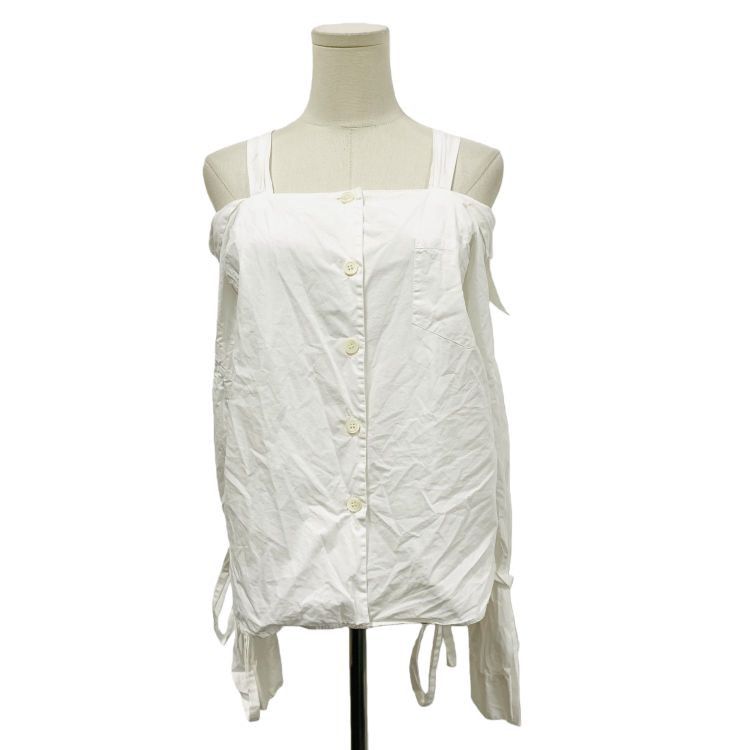 Prada Prada White Tie-Strap Blouse Size 40 Size S / US 4 / IT 40 - 1 Thumbnail