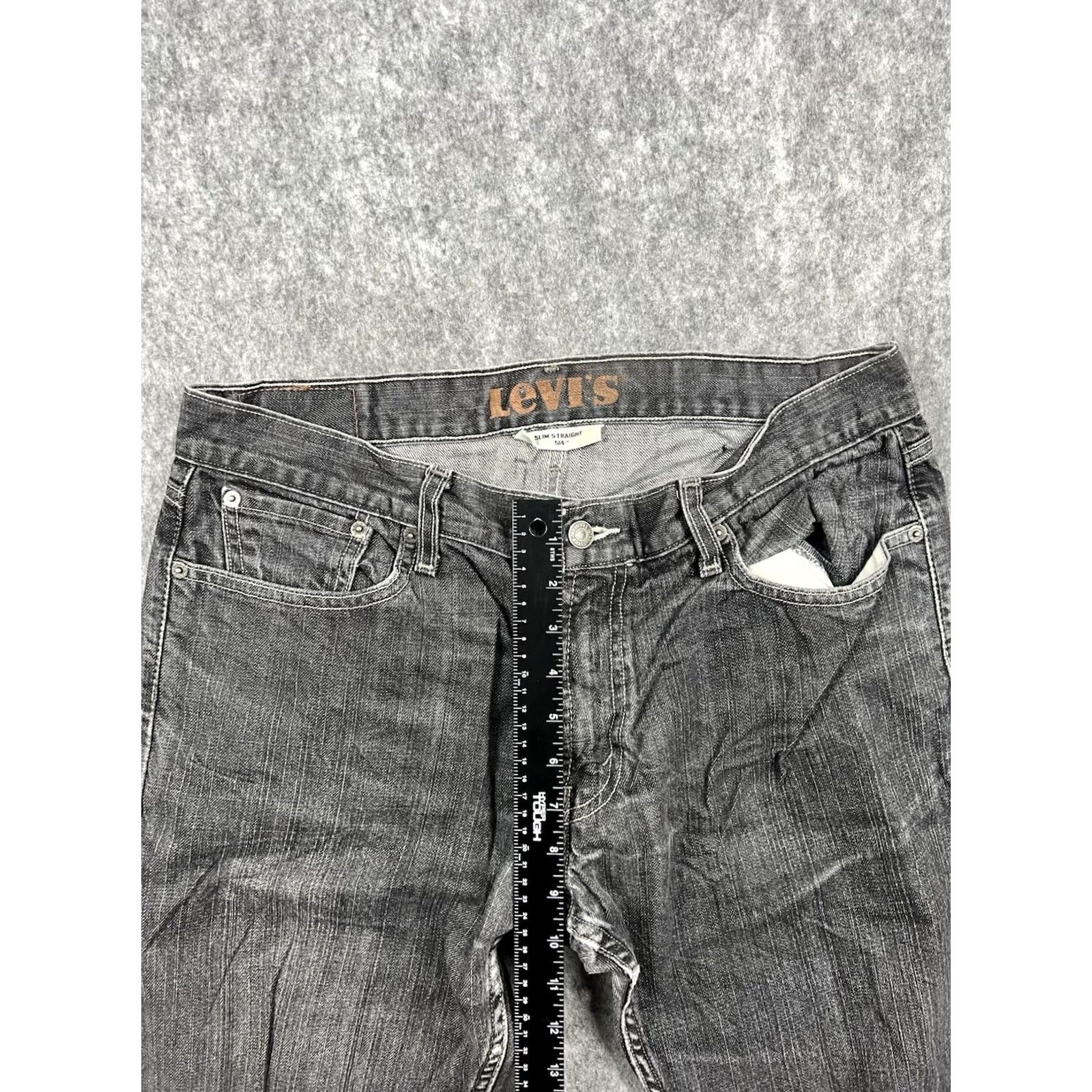 Levi's VINTAGE Levi's 514 Jeans Mens Black Slim Straight Leg Distressed 34x32 Regular Waist 34 Inseam 32 Pockets 5-Pocket Denim Cotton USA 500 Series Size US 34 / EU 50 - 4 Thumbnail