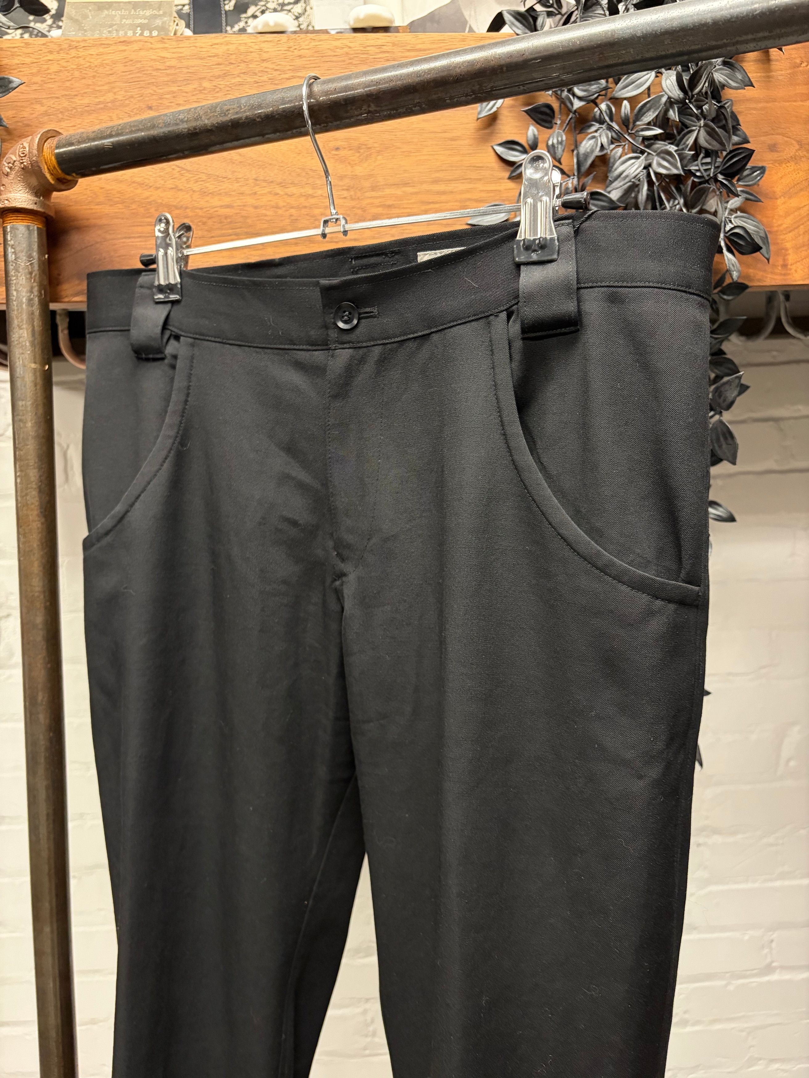 Yohji Yamamoto Yohji Yamamoto Mainline Pleated Black Straight Leg Trousers Size US 32 / EU 48 - 2 Thumbnail