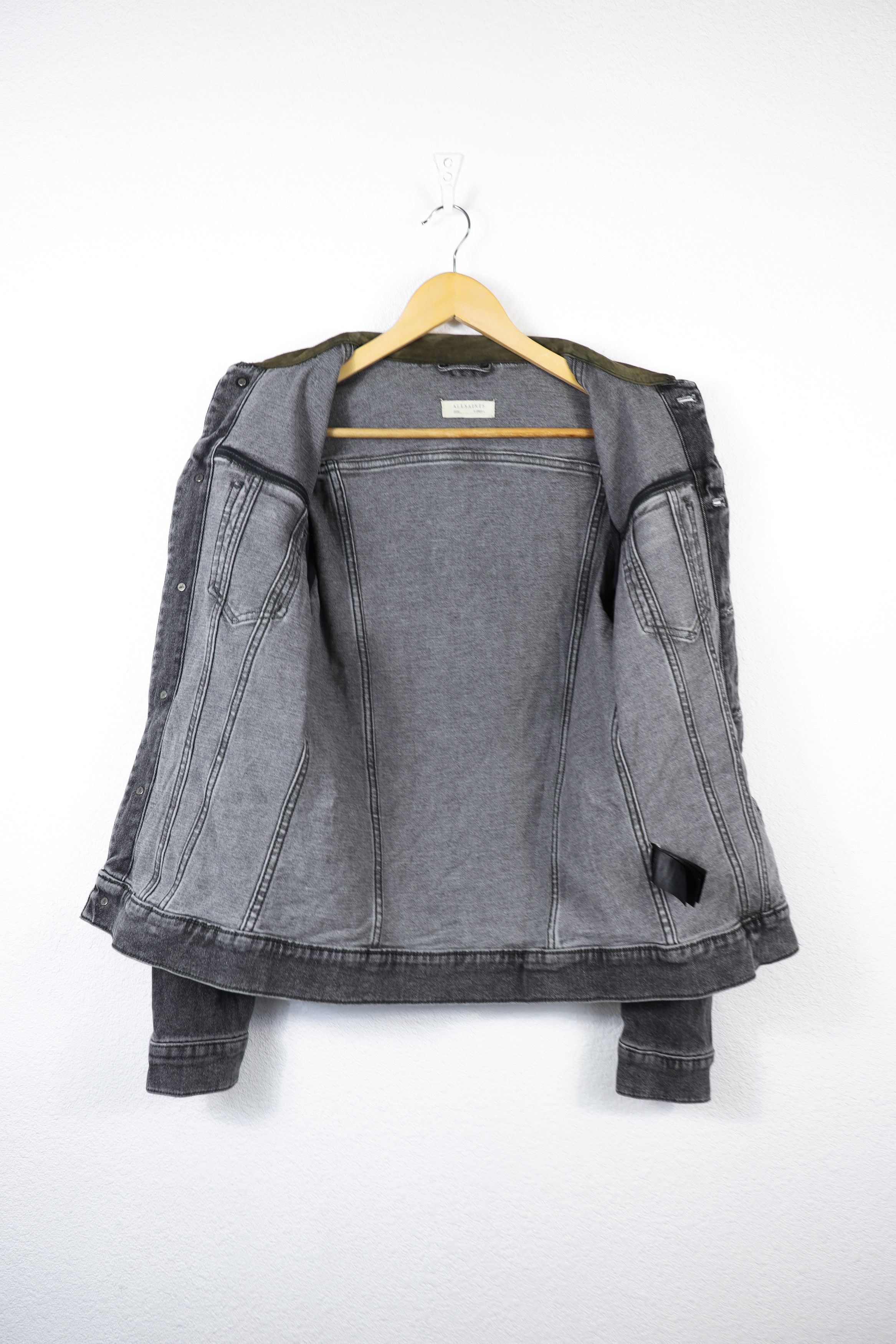 Allsaints Allsaints Jeans Track Suede Collar Creagan Denim Jacket Size US XS / EU 42 / 0 - 8 Thumbnail