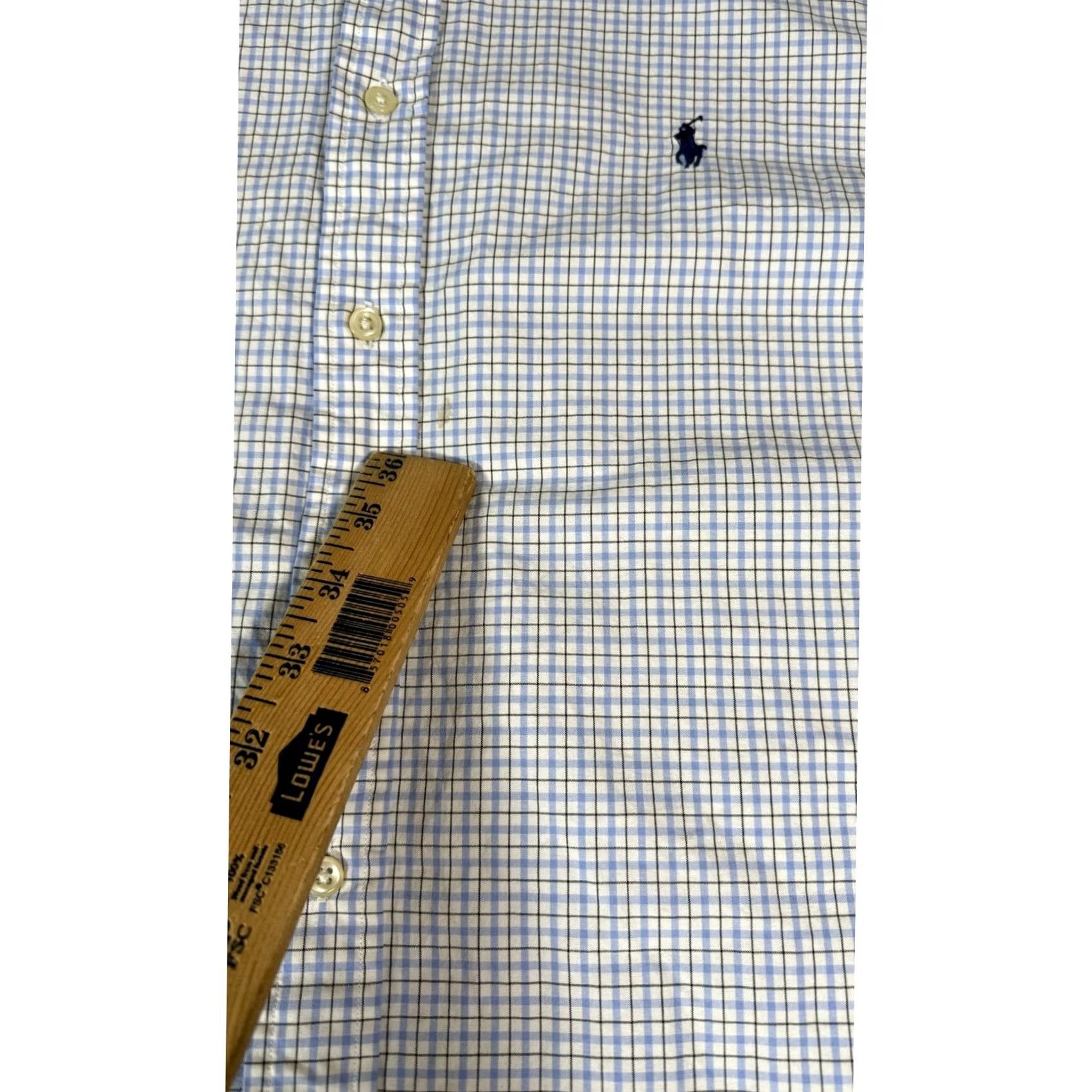 Ralph Lauren Ralph Lauren Slim Fit Button Down Dress Shirt Blue Checkered 17 34/35 Mens Size 46R - 6 Thumbnail