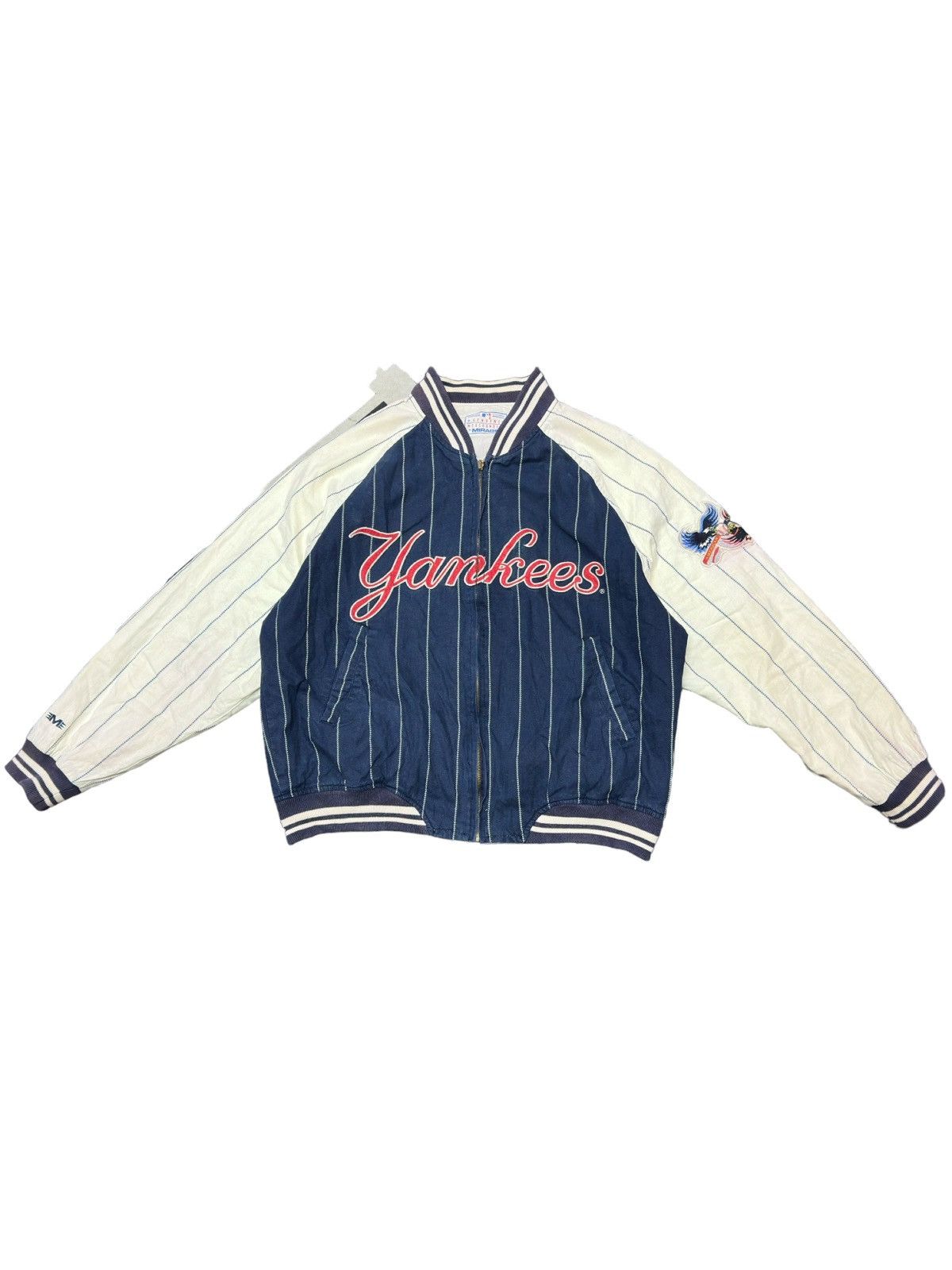 Vintage Reversible NY Yankees Varsity Jacket by Mirage