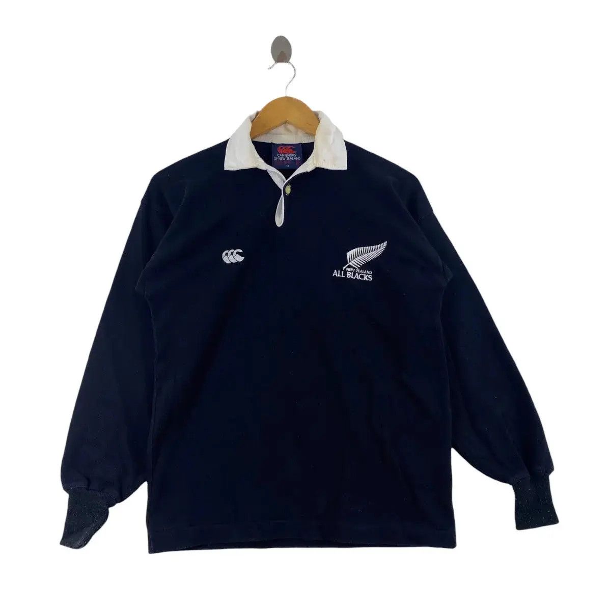 Canterbury of New Zealand Vintage CANTERBURY ALL BLACKS Rugby Polo Jersey Tee Shirt Size US S / EU 44-46 / 1 - 1 Thumbnail