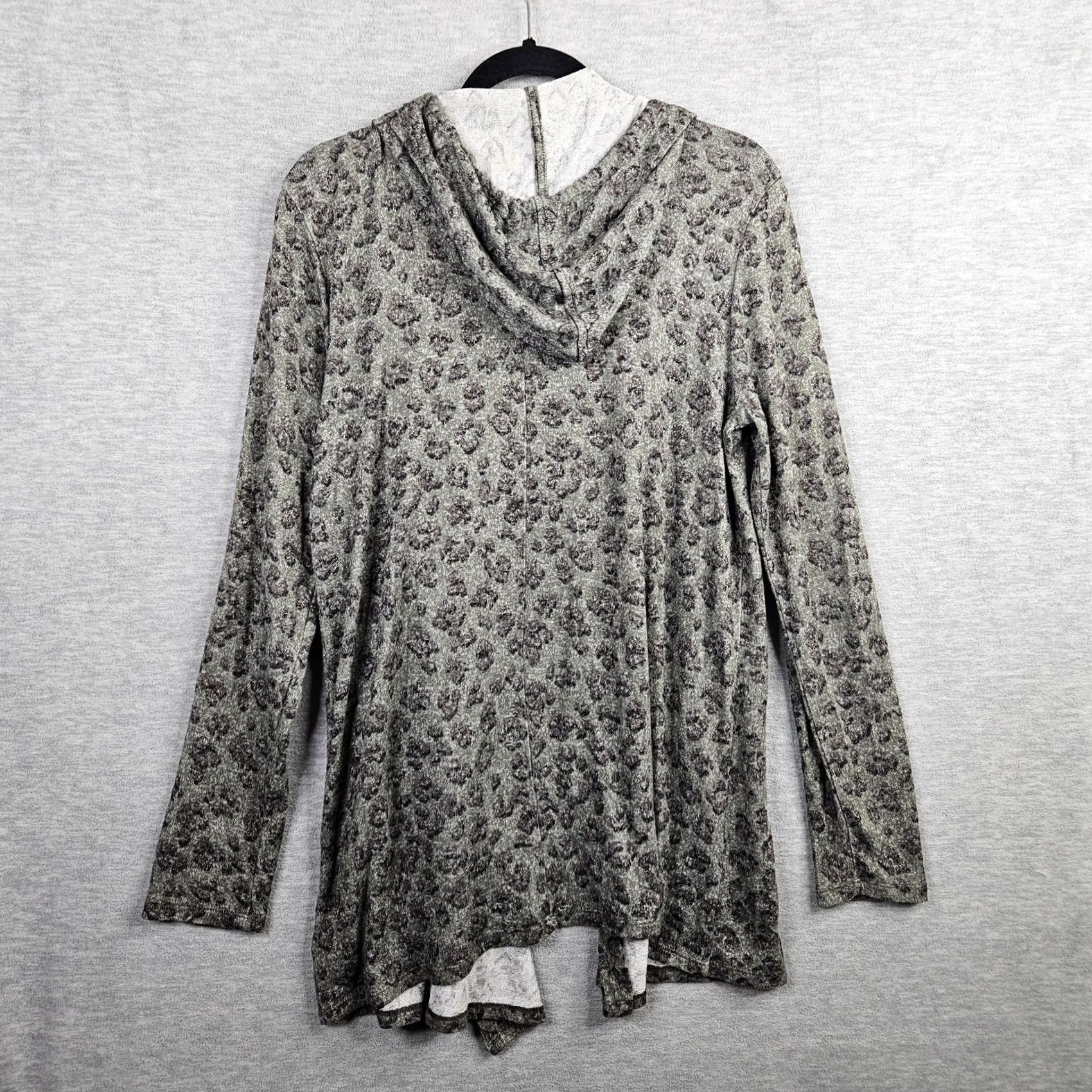 Lucky Brand Lucky Brand Women's Animal Print Open Front Lightweight Cardigan Sweater M Multicolor Size M / US 6-8 / IT 42-44 - 2 Thumbnail