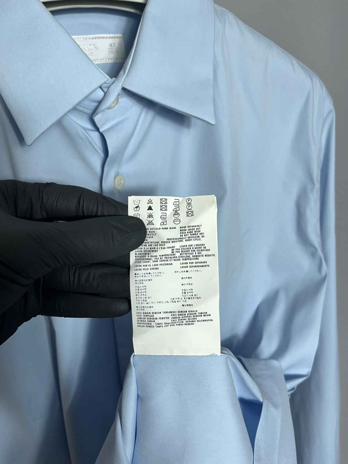 Prada NEW PRADA Stretch Cotton Shirt Blue Mens Long Sleeve Size US L / EU 52-54 / 3 - 15 Thumbnail