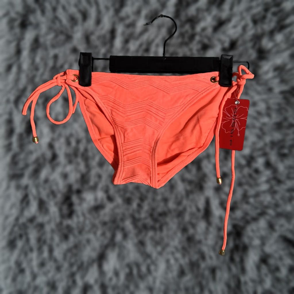 Etro Gossip Bikini Bottoms Women M Coquette Ruched Retro Y2K Beach Orange Nylon Spandex Adjustable Strap Hand Wash Only Bikini Bottoms Womens Size 32" / US 10 / IT 46 - 1 Thumbnail