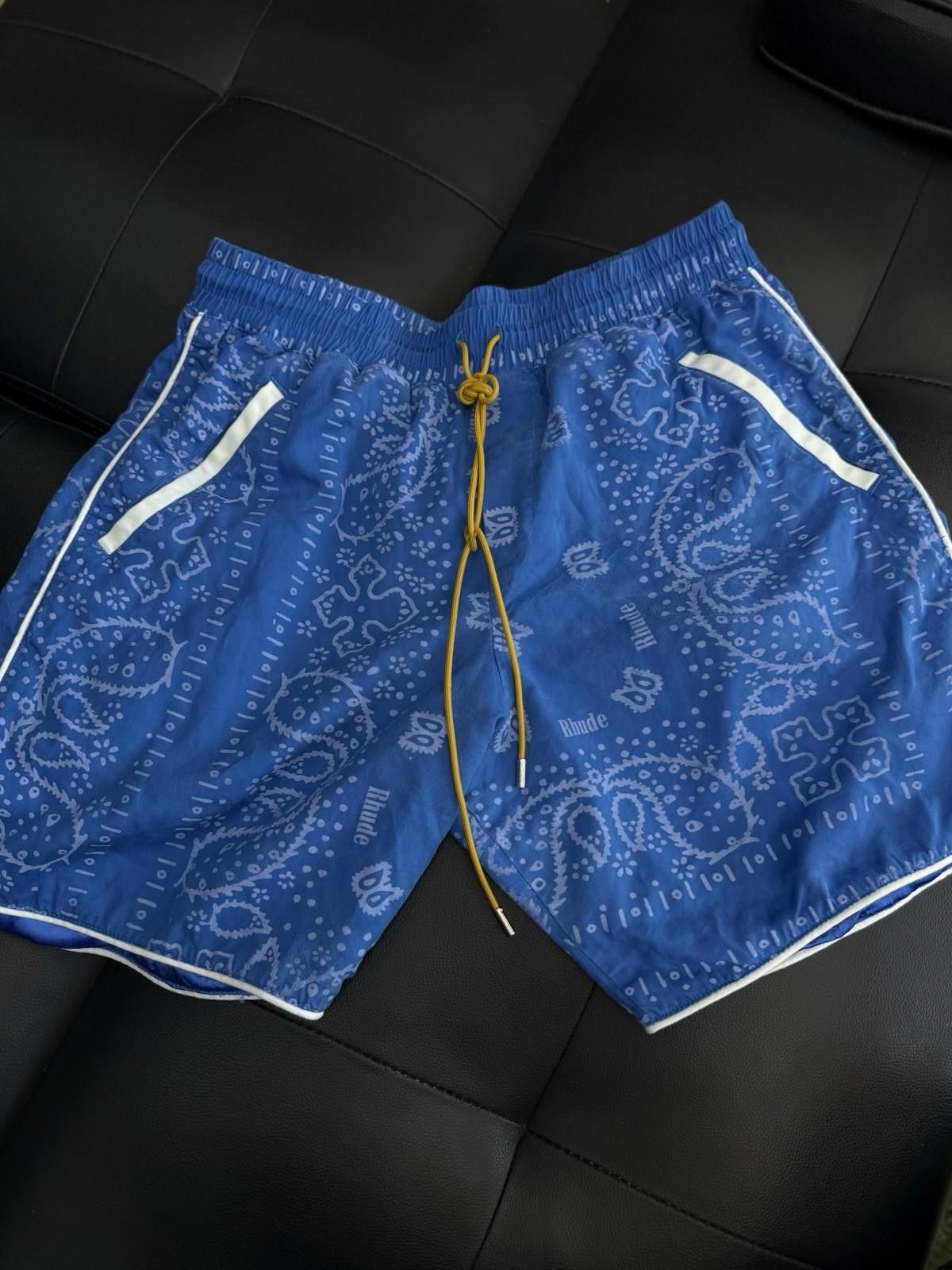 Rhude Rhude Logo Shorts Blue White Summer 100% Authentic (Large) Size US 34 / EU 50 - 1 Thumbnail