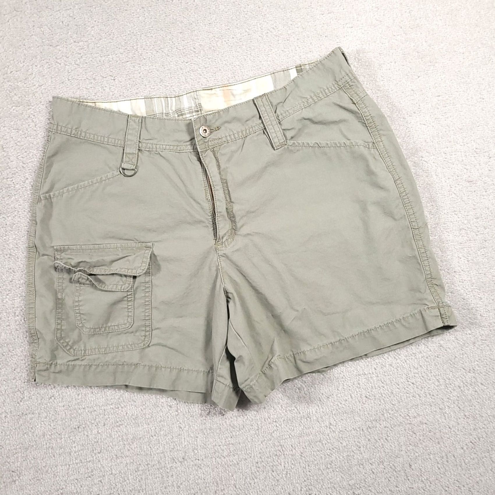 Lee Vtg Riders by Lee Cargo Shorts Women’s 16 Green 5" Mid Rise 5-Pocket Casual Cotton Blend Denim Style 90s Size 38" / US 16 / IT 52 - 2 Thumbnail