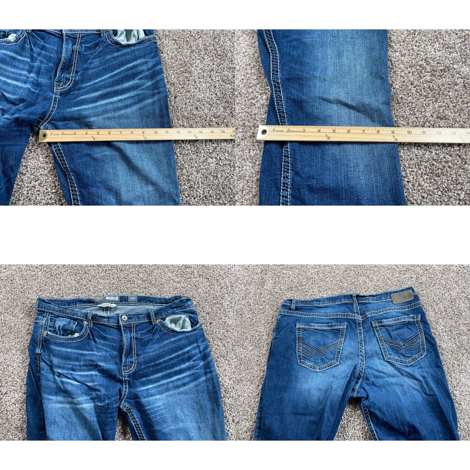 Vintage VINTAGE BKE Tyler Men's 38R Straight Leg Blue Denim Stretch Jeans 37 x 27 Y2K Retro Grunge Style Mens Size US 38 / EU 54 - 8 Thumbnail